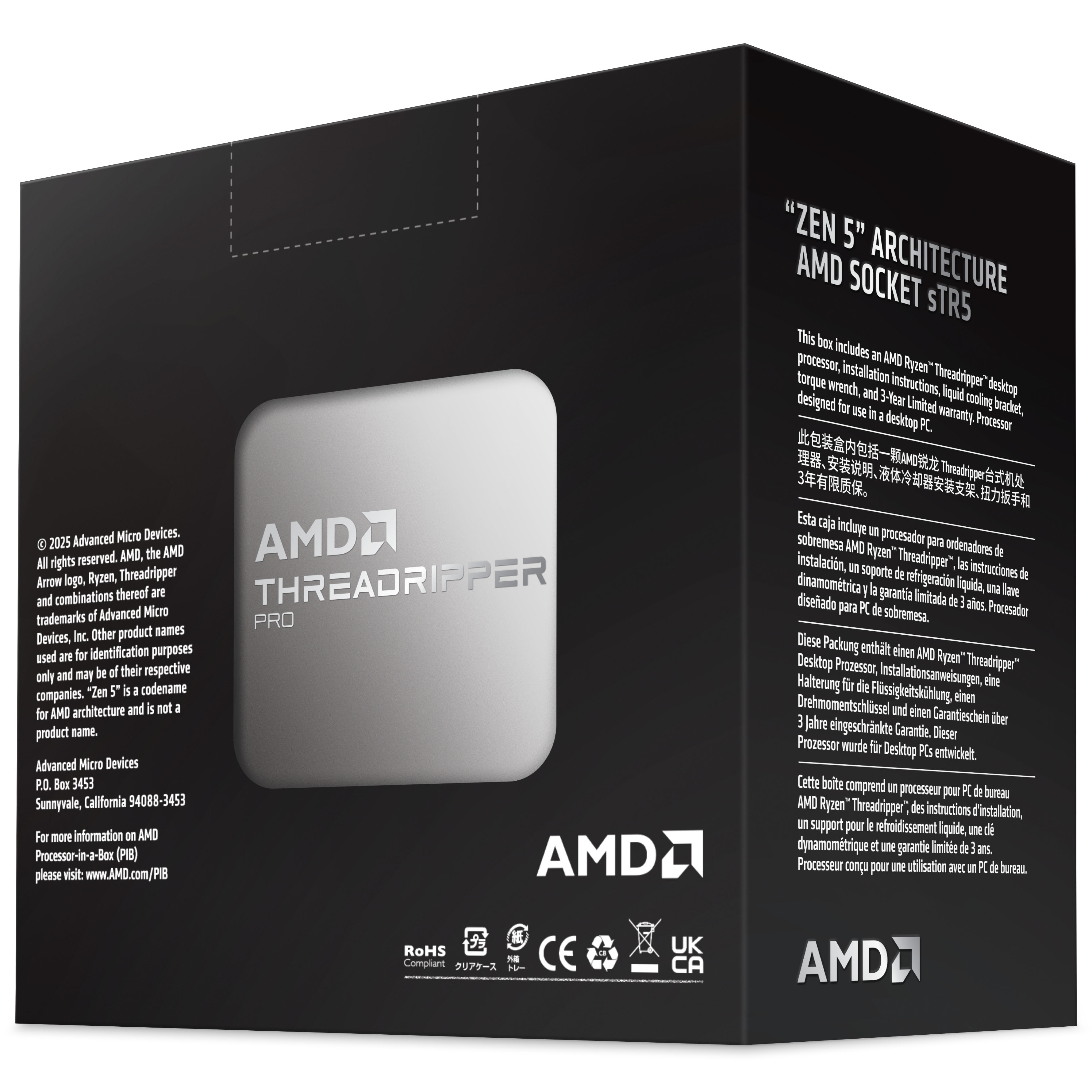 AMD - Processador AMD Threadripper PRO 9975WX 32-Core (4GHz-5.4GHz) 160MB sTR5 TRX50 / WRX90 / Pro 695
