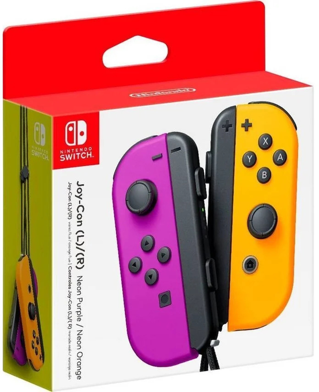 Nintendo - Comando Nintendo Joy-Con (set Esq/Dir) Roxo Neón/Laranja Néon