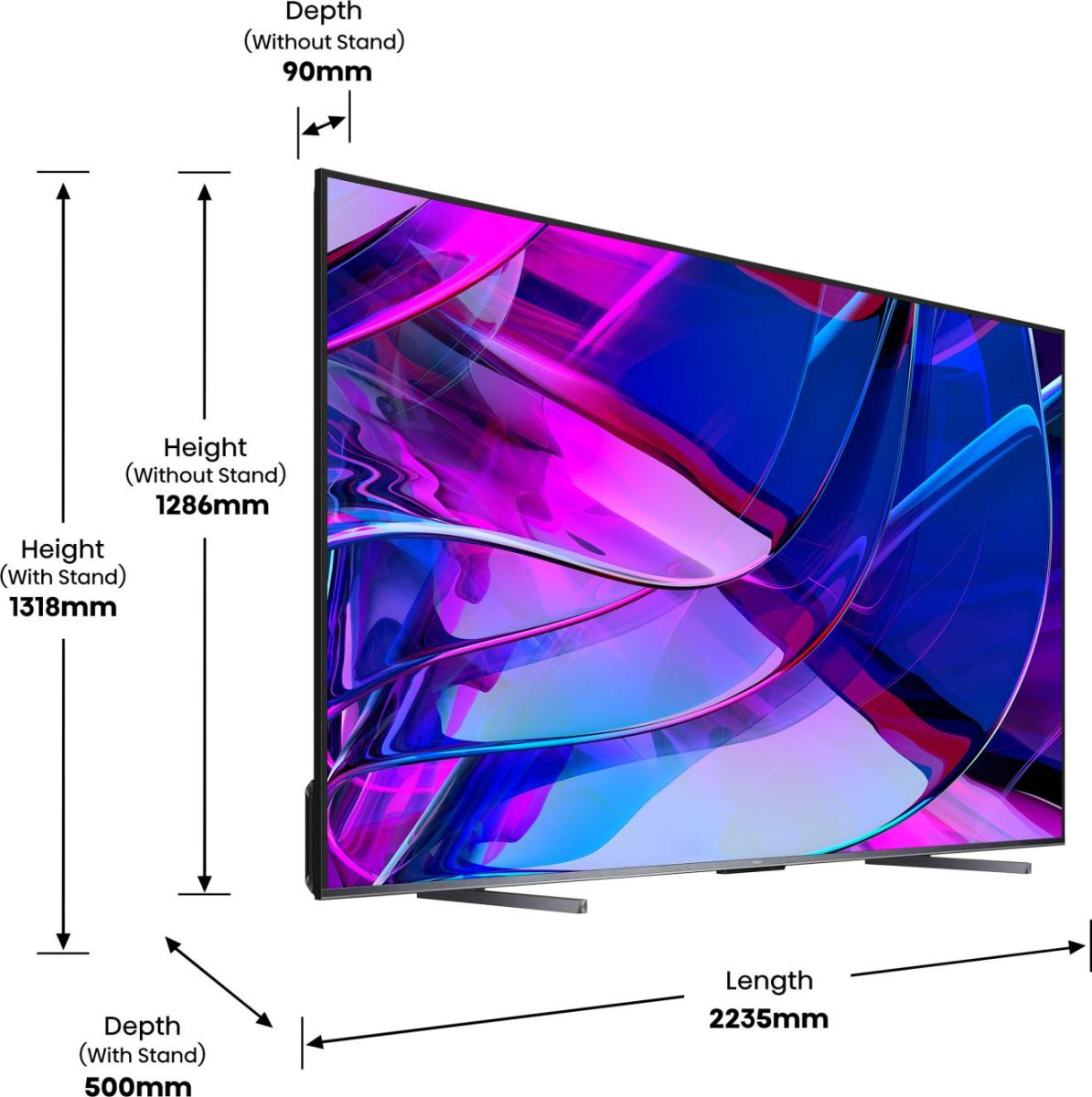 hisense - Televisão Hisense 100U7KQ 100" QD Mini LED UltraHD 4K VIDAA