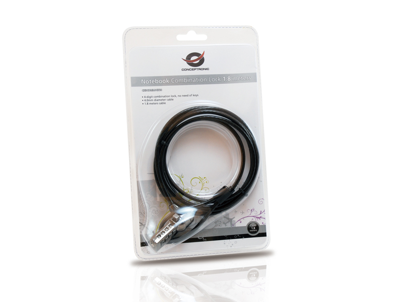 conceptronic - Cabo de Segurança para Portátil Conceptronic com Combinação 1.5 M