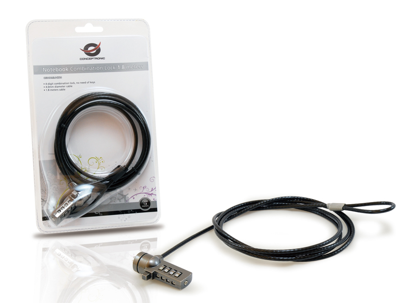 conceptronic - Cabo de Segurança para Portátil Conceptronic com Combinação 1.5 M