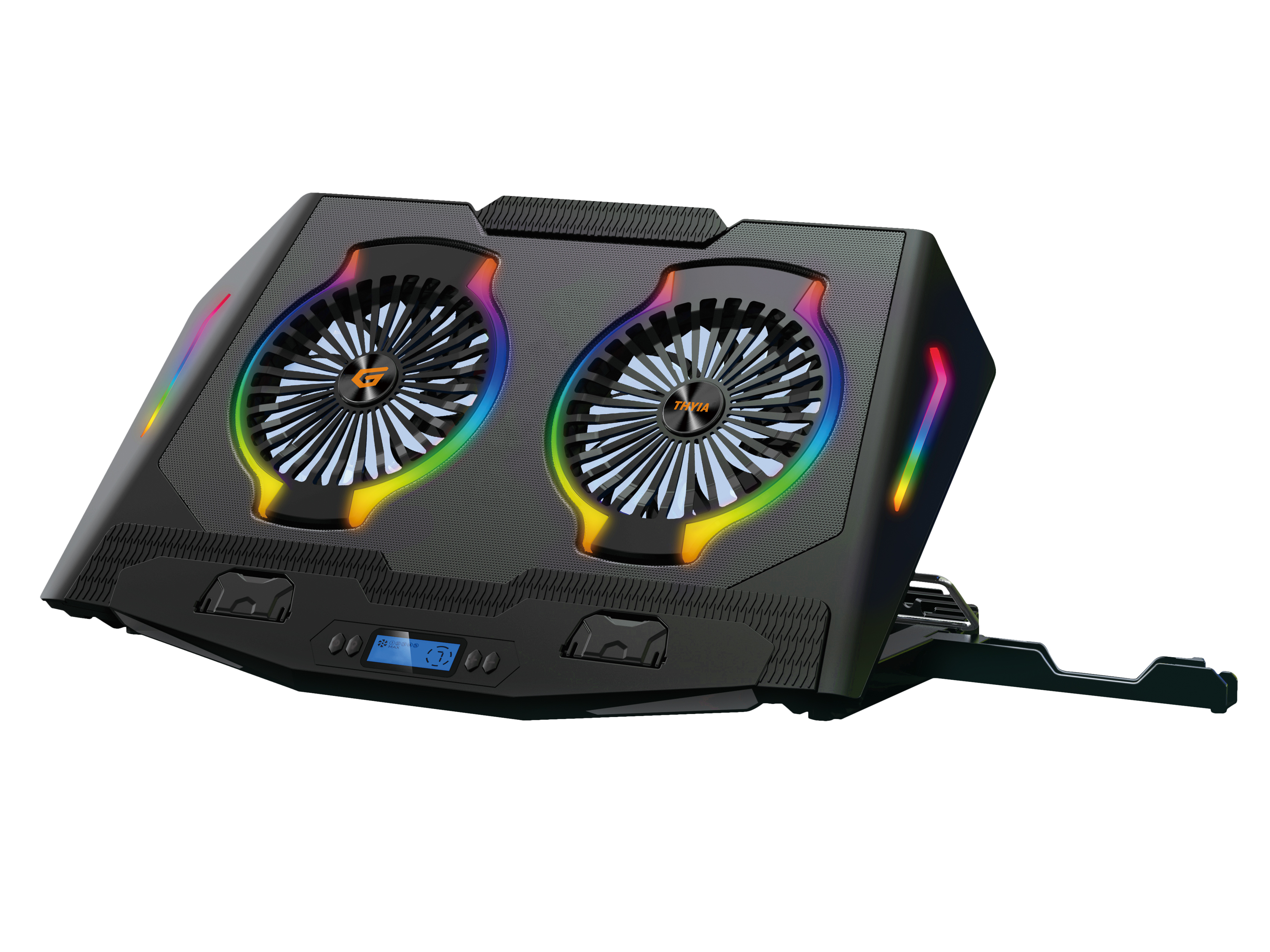 Picture of Picture of Cooler de Portátil Conceptronic ERGO 2 Ventoínhas c/LCD + Sup. telemóvel