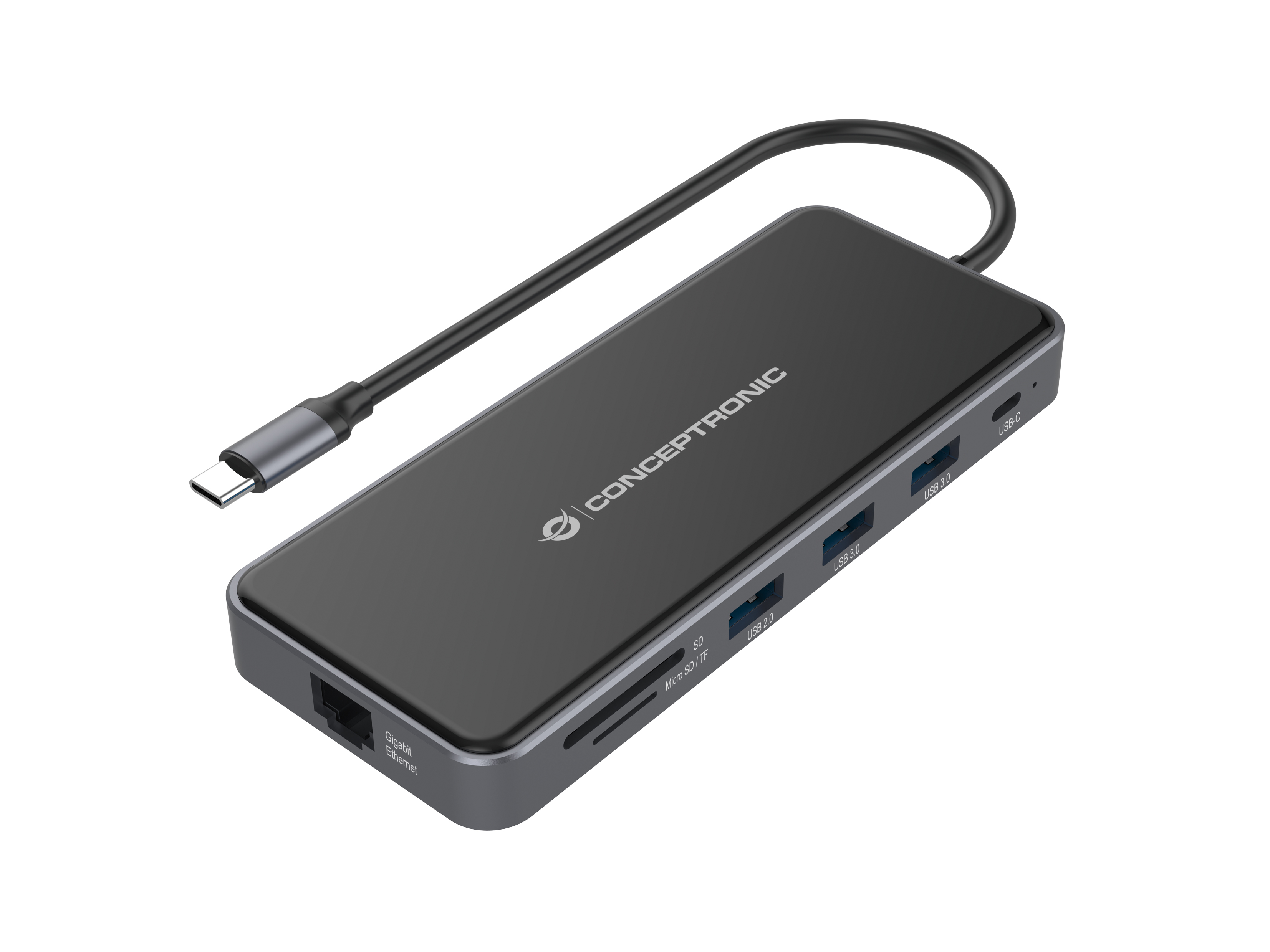 Picture of Picture of HUB USB Conceptronic 12-in-1 USB-C 3.2 > 3x USB-A 3.0 + 2x HDMI + VGA + USB 2.0 + Gigabit + USB-C (PD100W) + Leitor de Cartões + Áudio