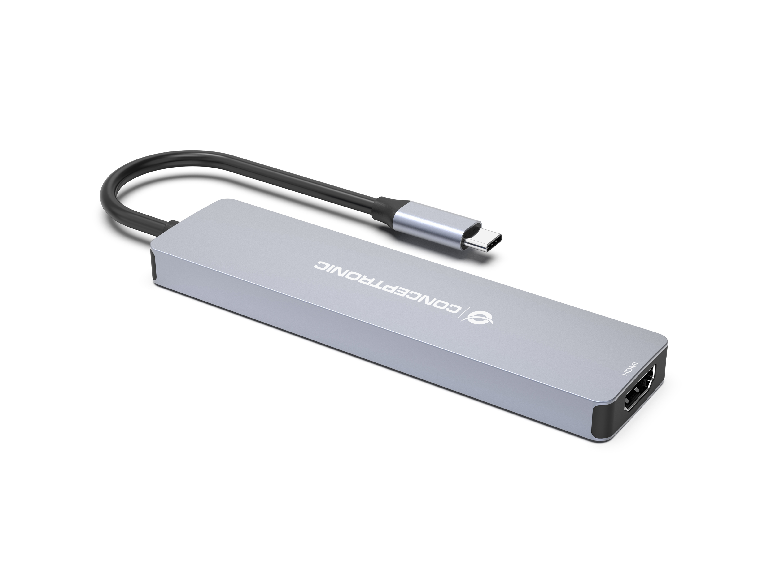 conceptronic - HUB USB Conceptronic 7-in-1 USB-C 3.2 > 3x USB-A 3.0 + HDMI + USB 3.2 PD (100W) + Leitor de Cartões