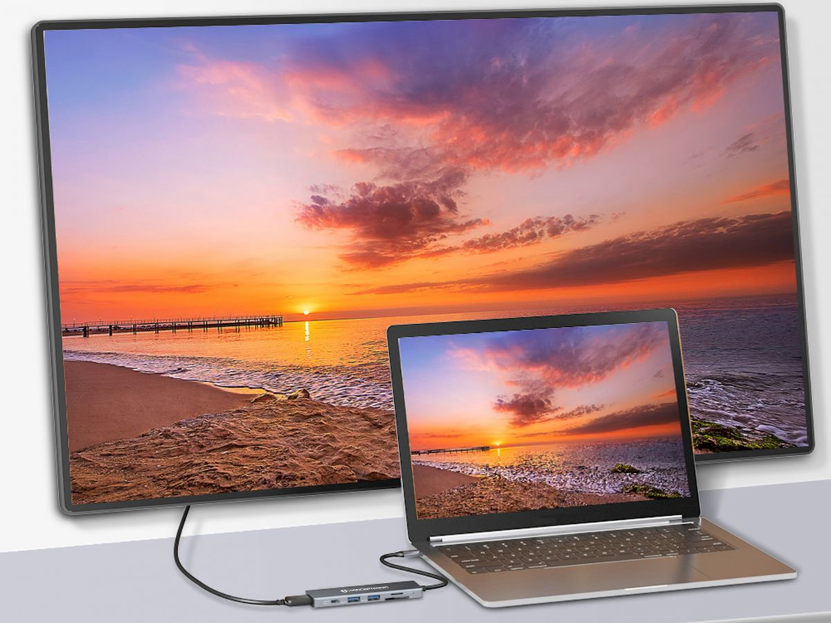 conceptronic - HUB USB Conceptronic 6-in-1 USB-C 3.2 > 2x USB-A 3.0 + HDMI + USB-C (PD100W) + Lt.Cartões