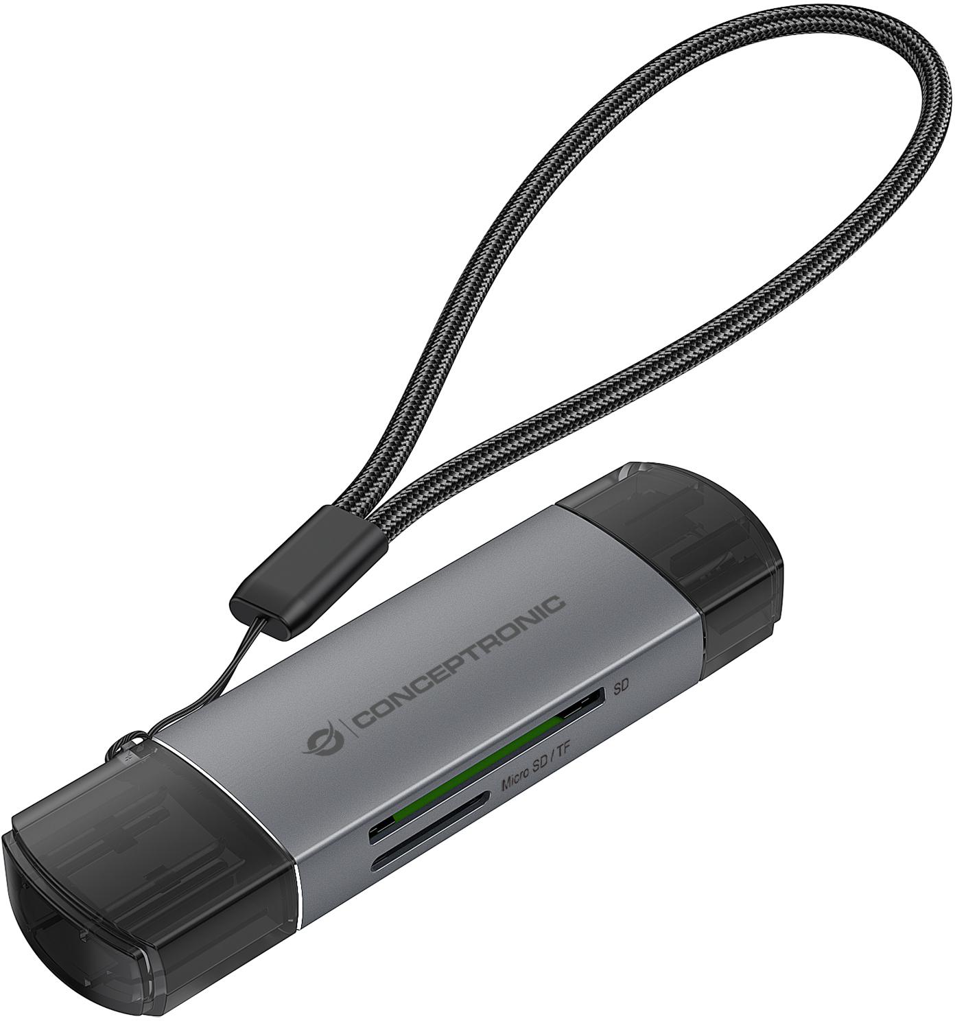 conceptronic - Leitor de Cartões Conceptronic Cartões SD/MicroSD USB 3.0 USB-C