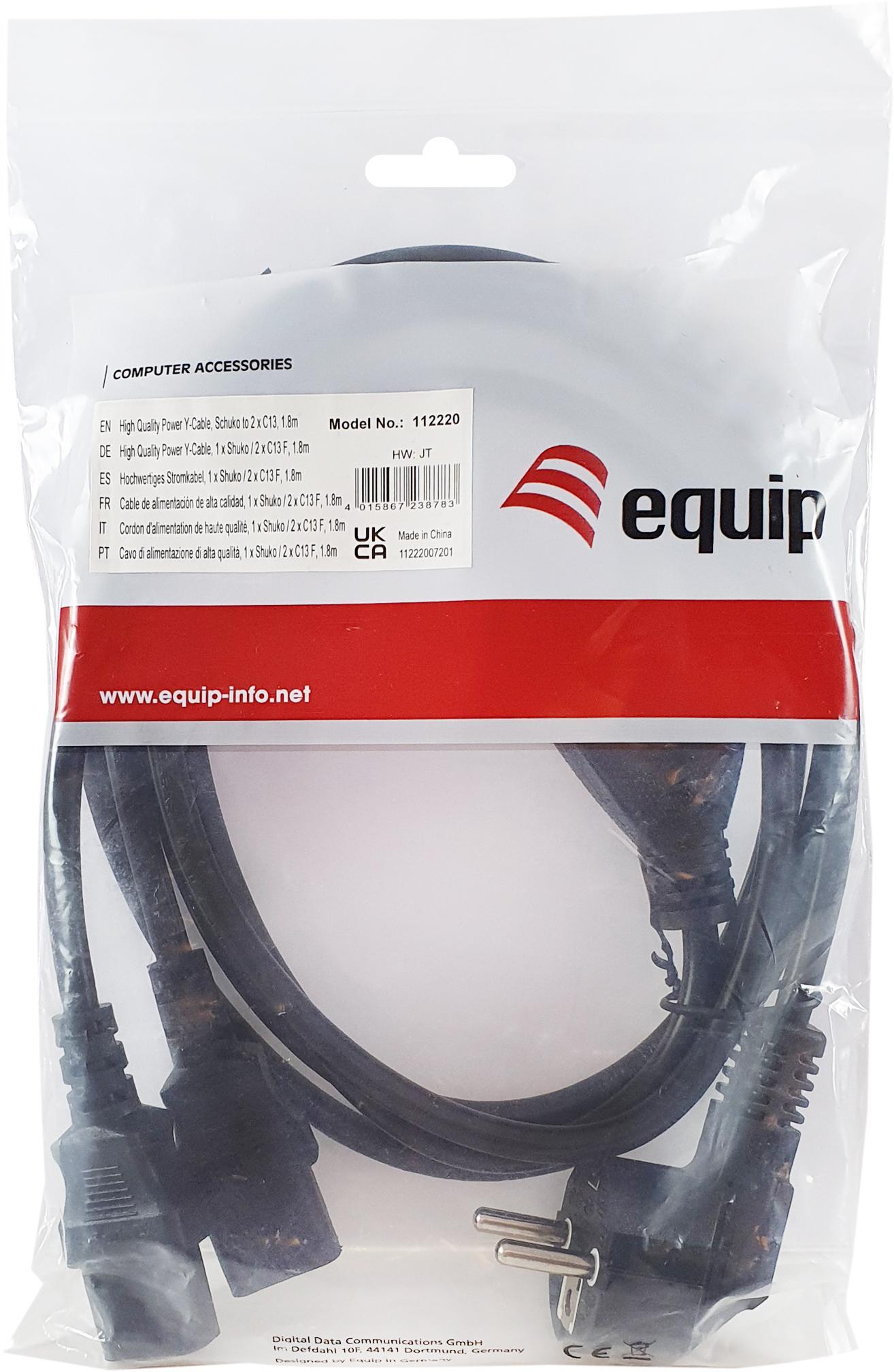 equip - Cabo Alimentação Equip  (2-1) 1.8 M Preto