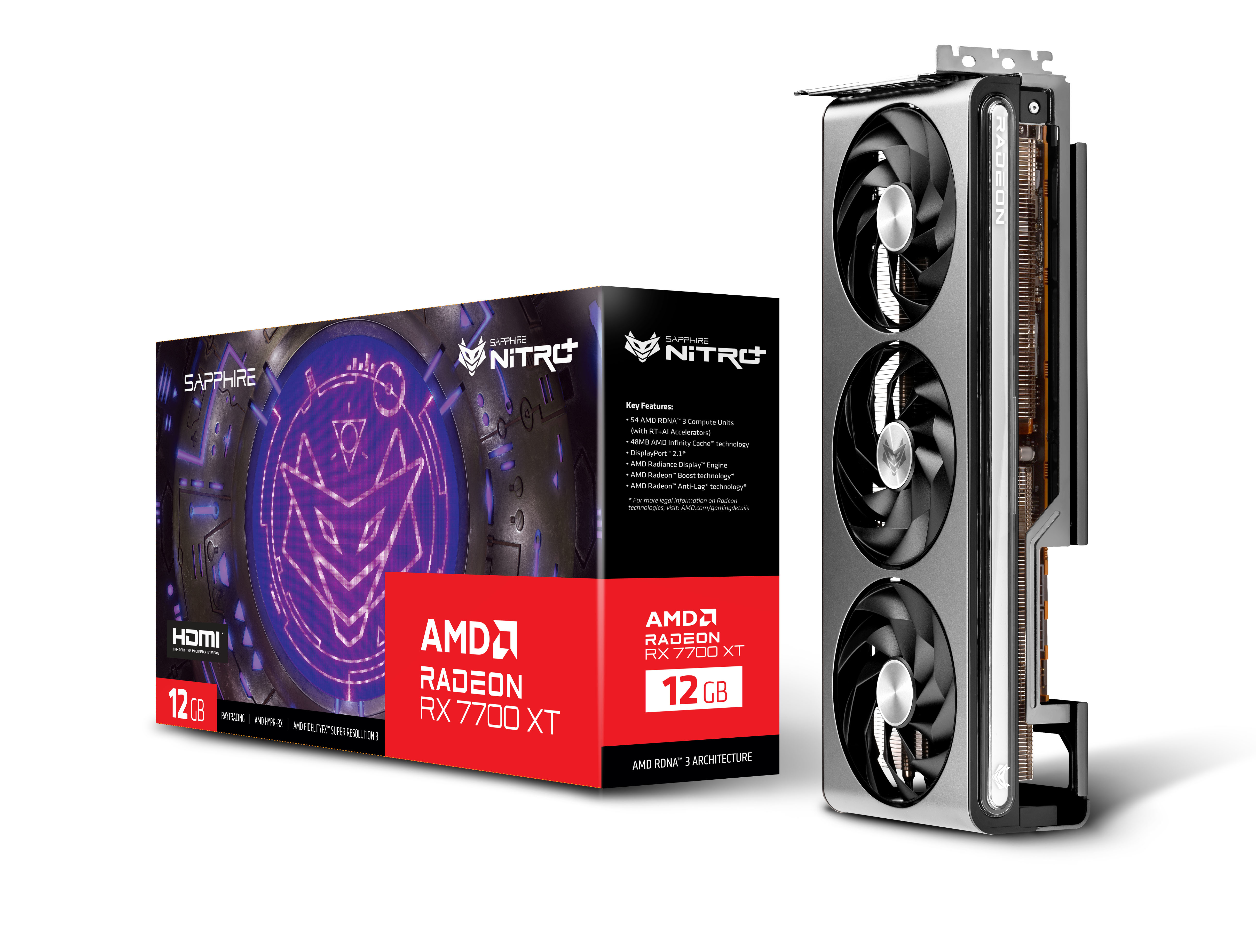 Sapphire - Gráfica Sapphire Radeon RX 7700 XT Nitro+ OC 12GB GDDR6