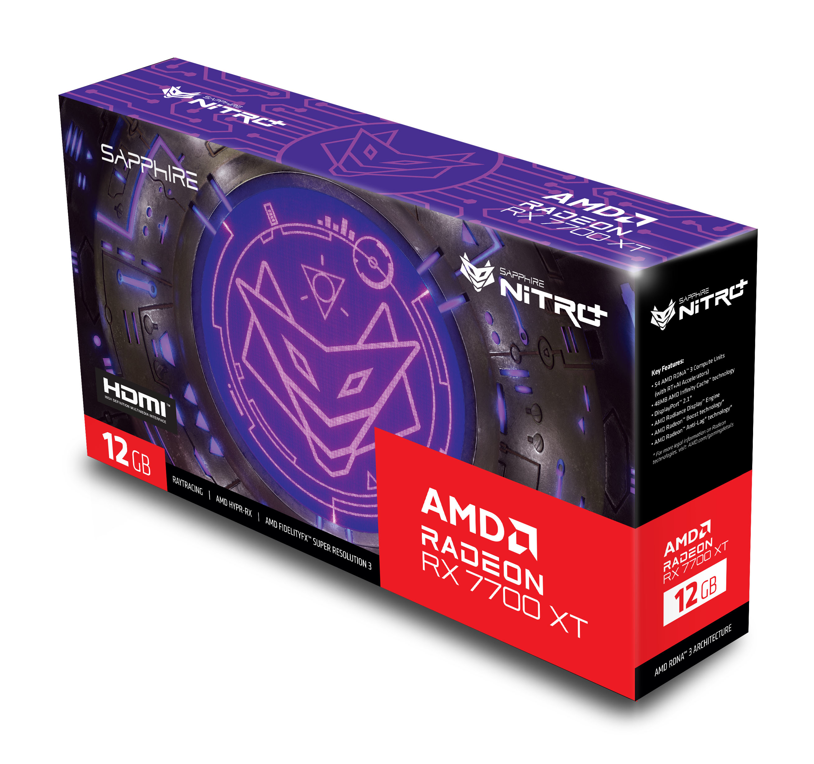 Sapphire - Gráfica Sapphire Radeon RX 7700 XT Nitro+ OC 12GB GDDR6