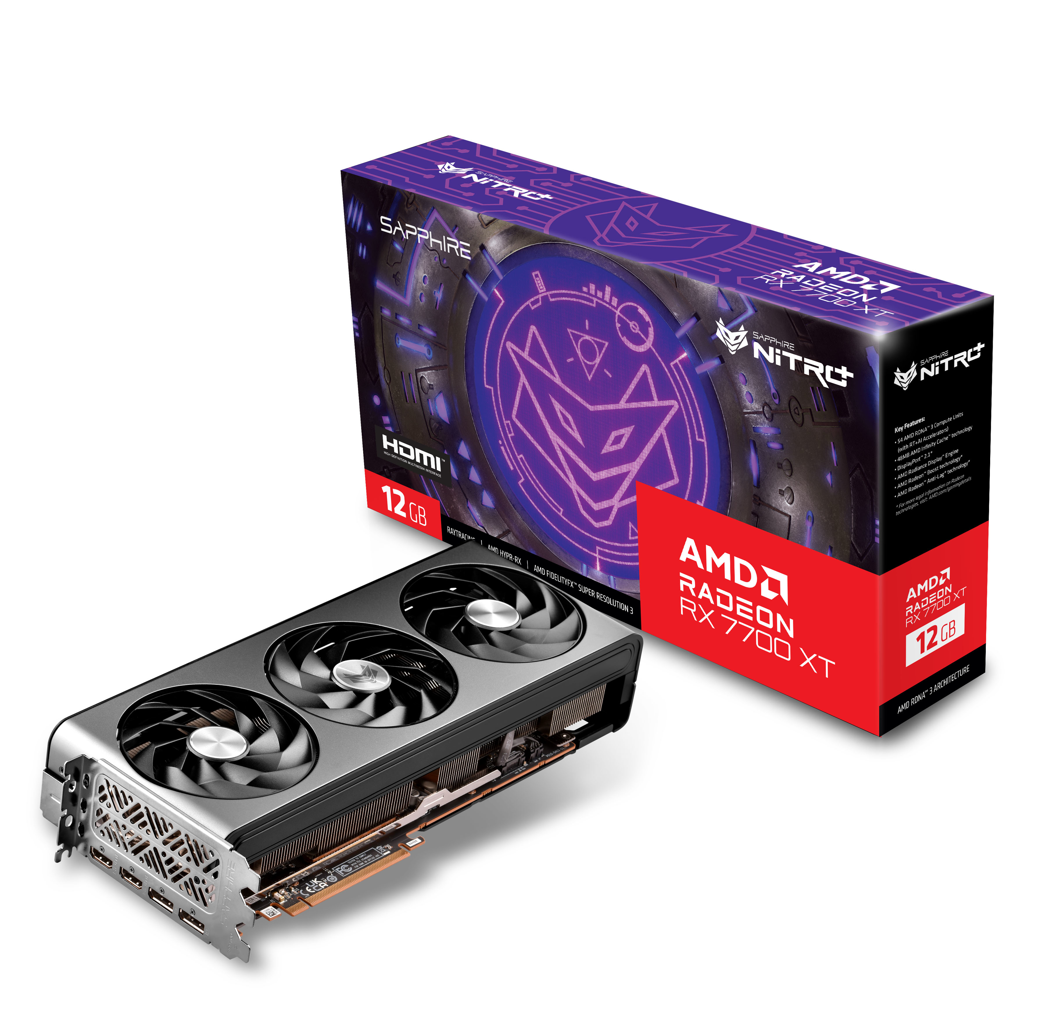 Sapphire - Gráfica Sapphire Radeon RX 7700 XT Nitro+ OC 12GB GDDR6
