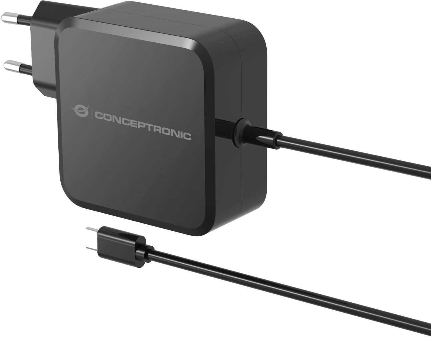 conceptronic - Carregador Universal GaN Conceptronic 100W USB-C Preto