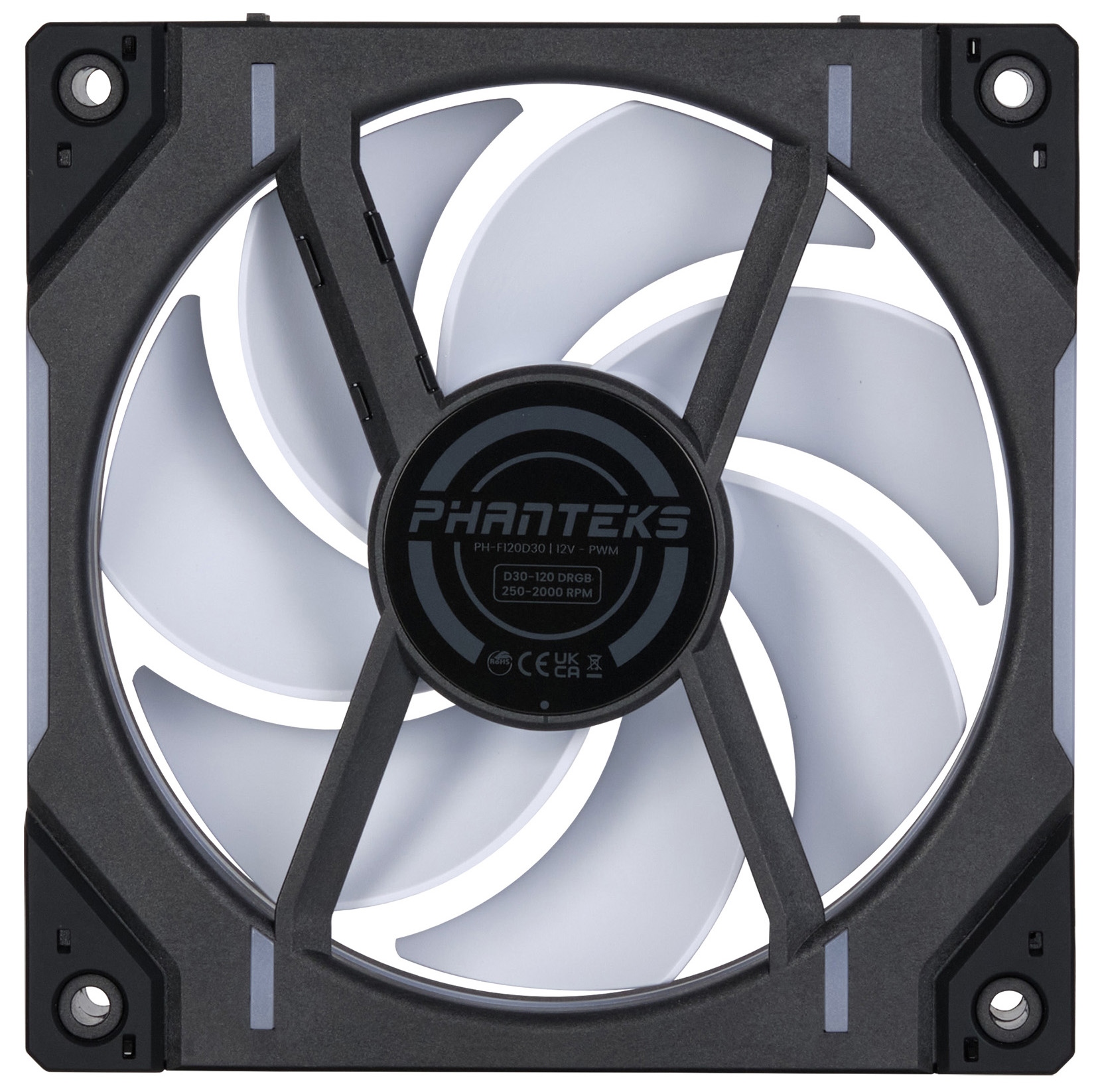 Phanteks - Ventoinha Phanteks D30 PWM D-RGB Preto Pack 3 - 120mm