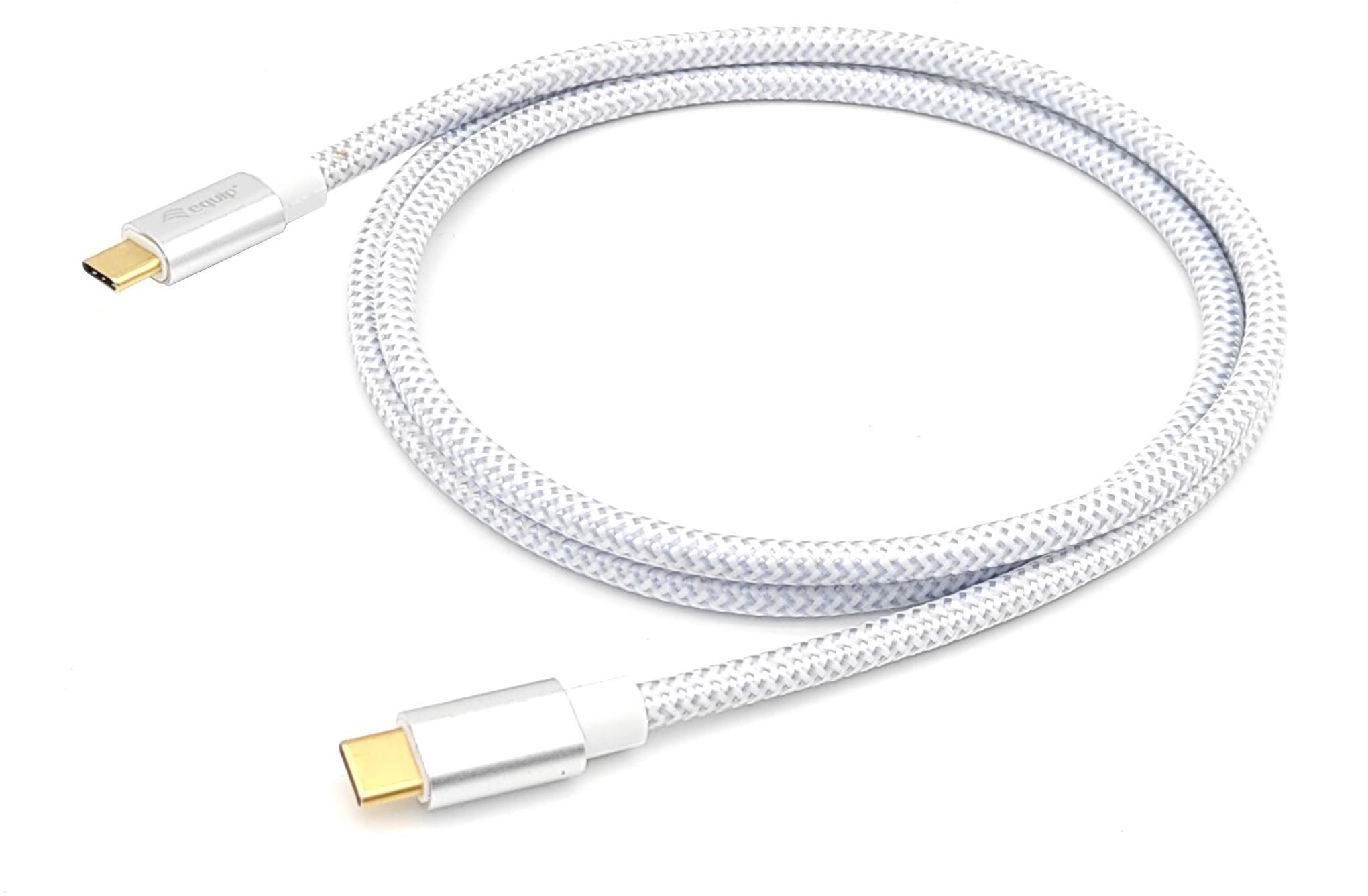 equip - Cabo Equip USB 3.2 GEN 2 C > USB-C M/M 0.5M 10G TRANSFER 5A (100W) Branco