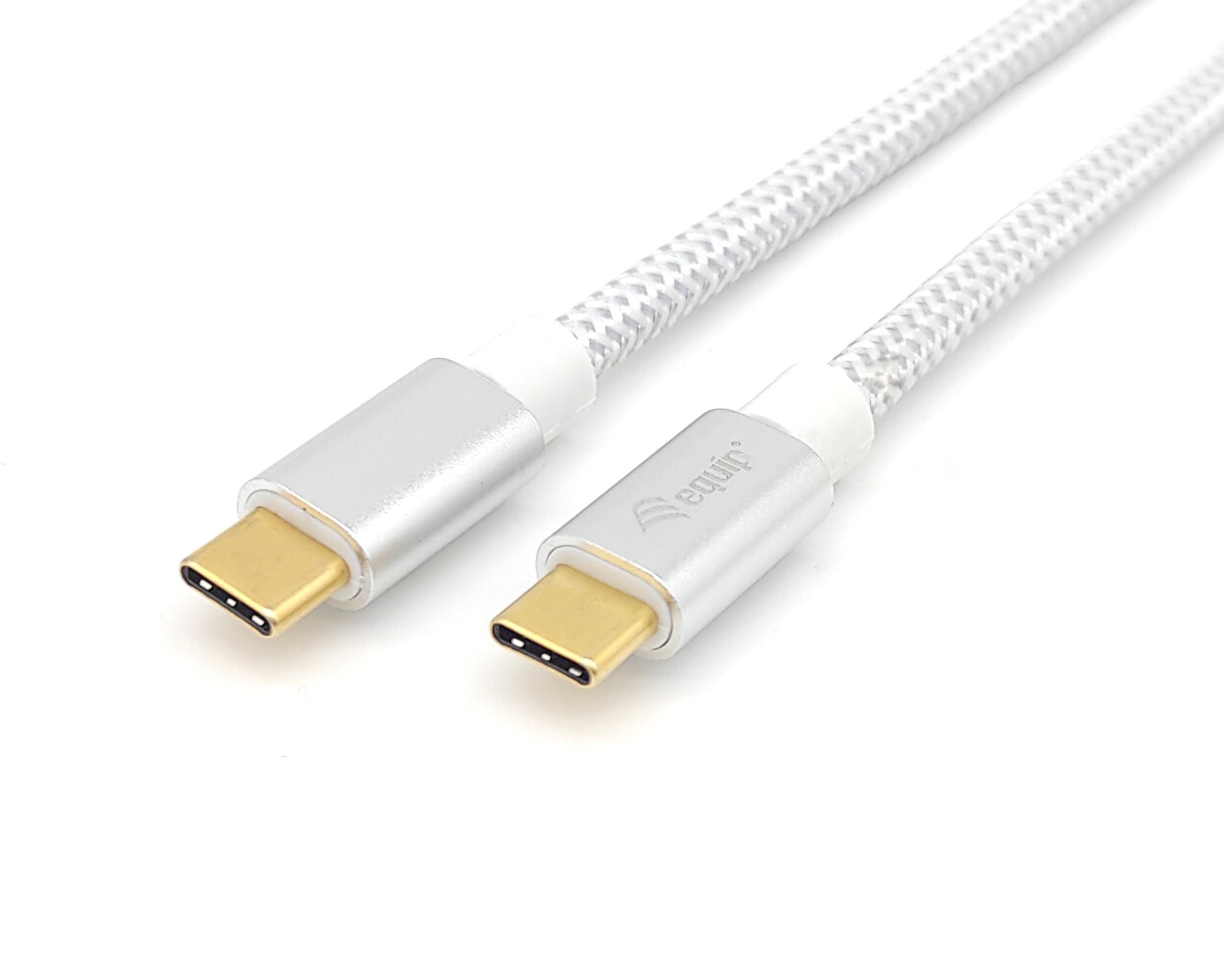Picture of Picture of Cabo Equip USB 3.2 GEN 2 C > USB-C M/M 0.5M 10G TRANSFER 5A (100W) Branco