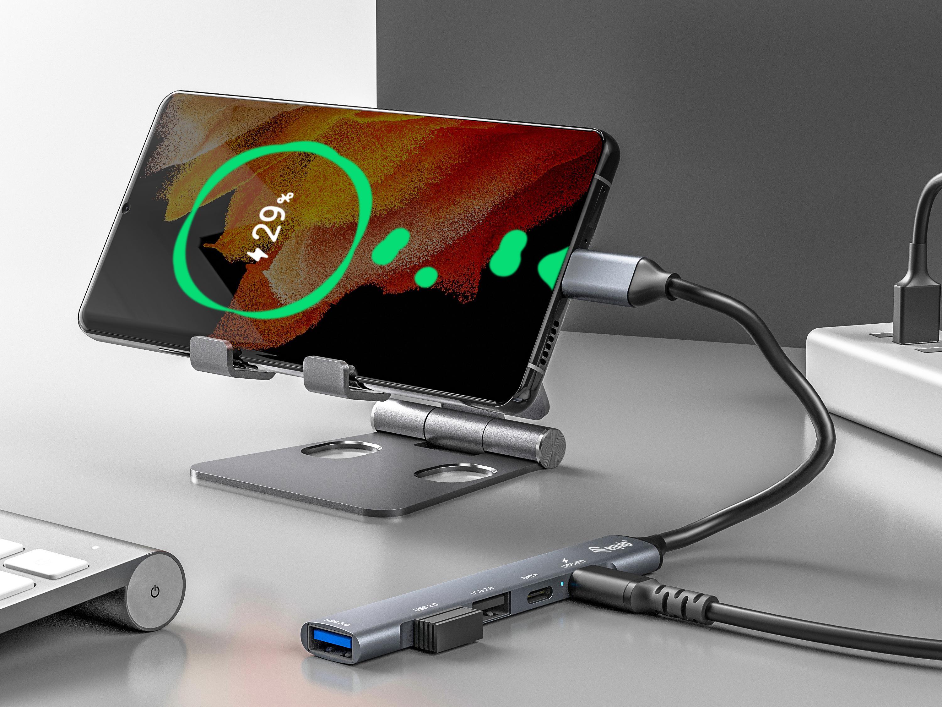 equip - HUB Equip USB 3.0/2.0 de 5 portas com USB-C 100 W USB