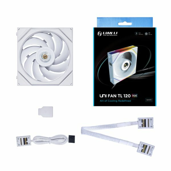 Lian Li - Ventoinha Lian Li UNI FAN TL120 RGB PWM Branco 120mm