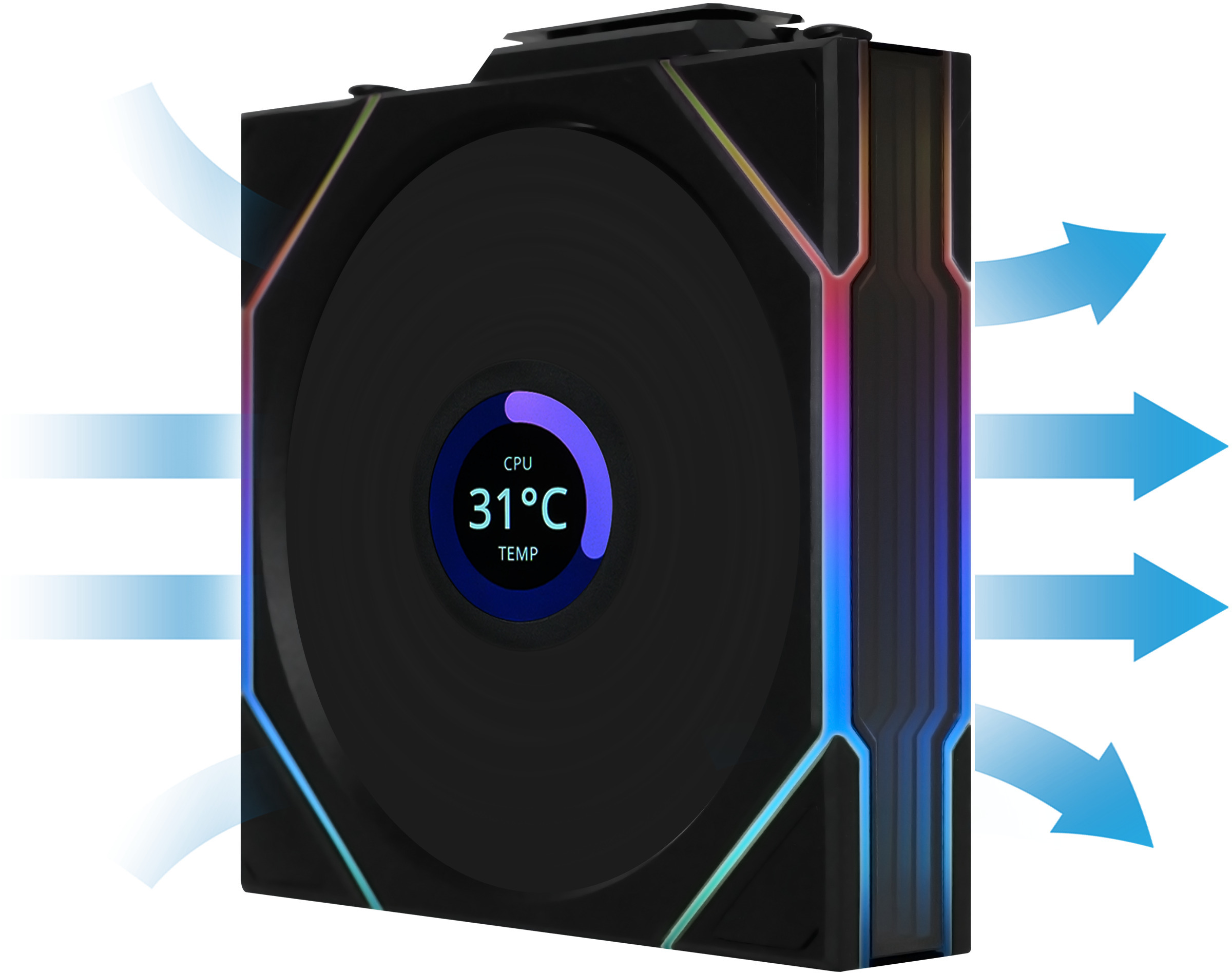 Lian Li - Ventoinha Lian Li UNI FAN TL120 LCD Wireless RGB PWM Preto 120mm
