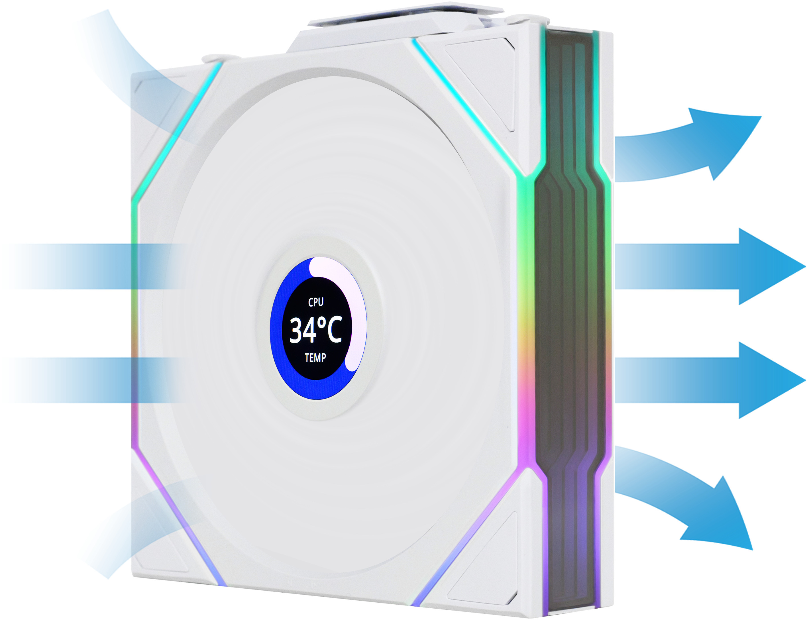 Lian Li - Ventoinha Lian Li UNI FAN TL120 LCD Wireless RGB PWM Branco 120mm