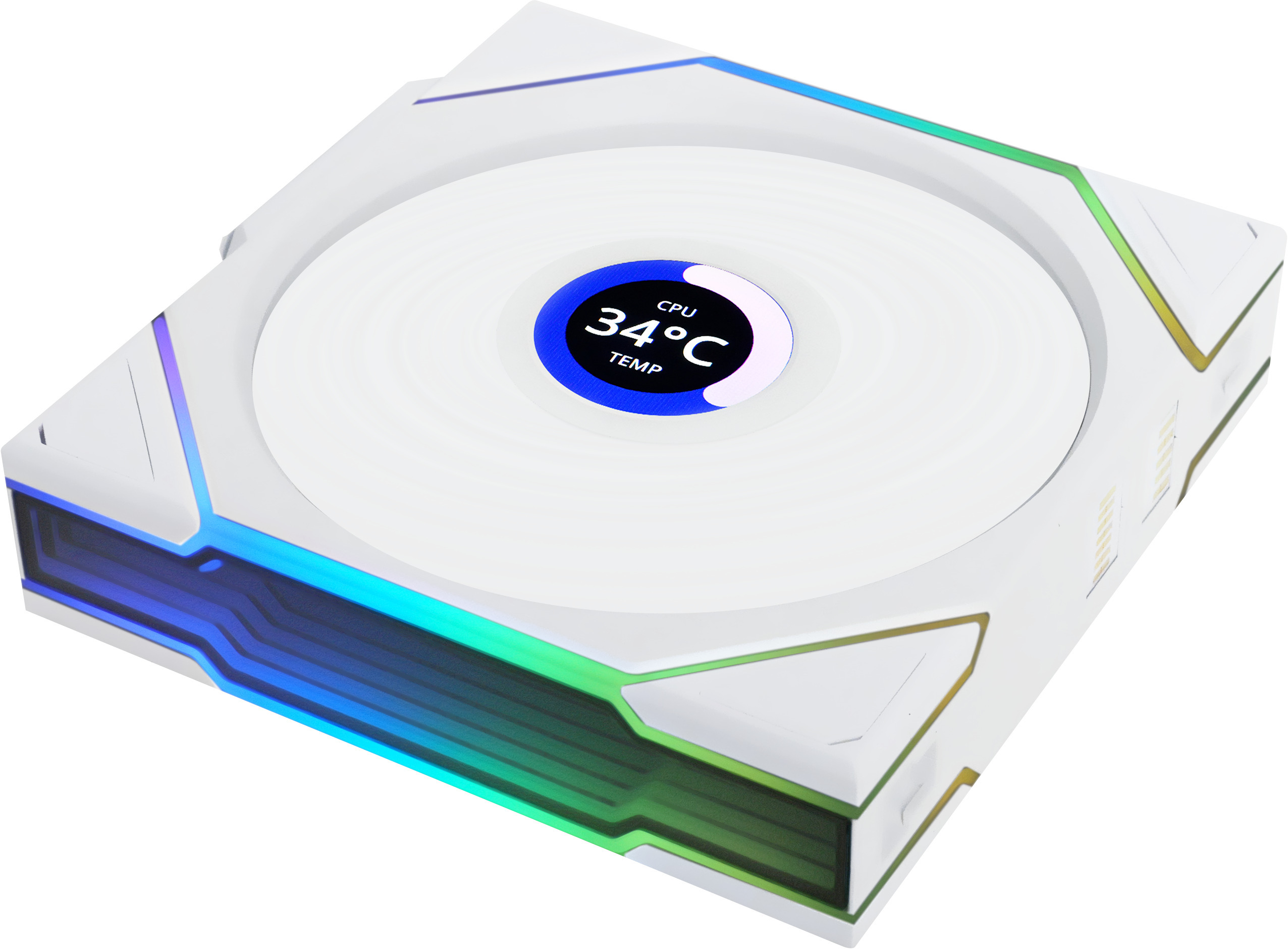 Lian Li - Ventoinha Lian Li UNI FAN TL120 LCD Wireless RGB PWM Branco 120mm