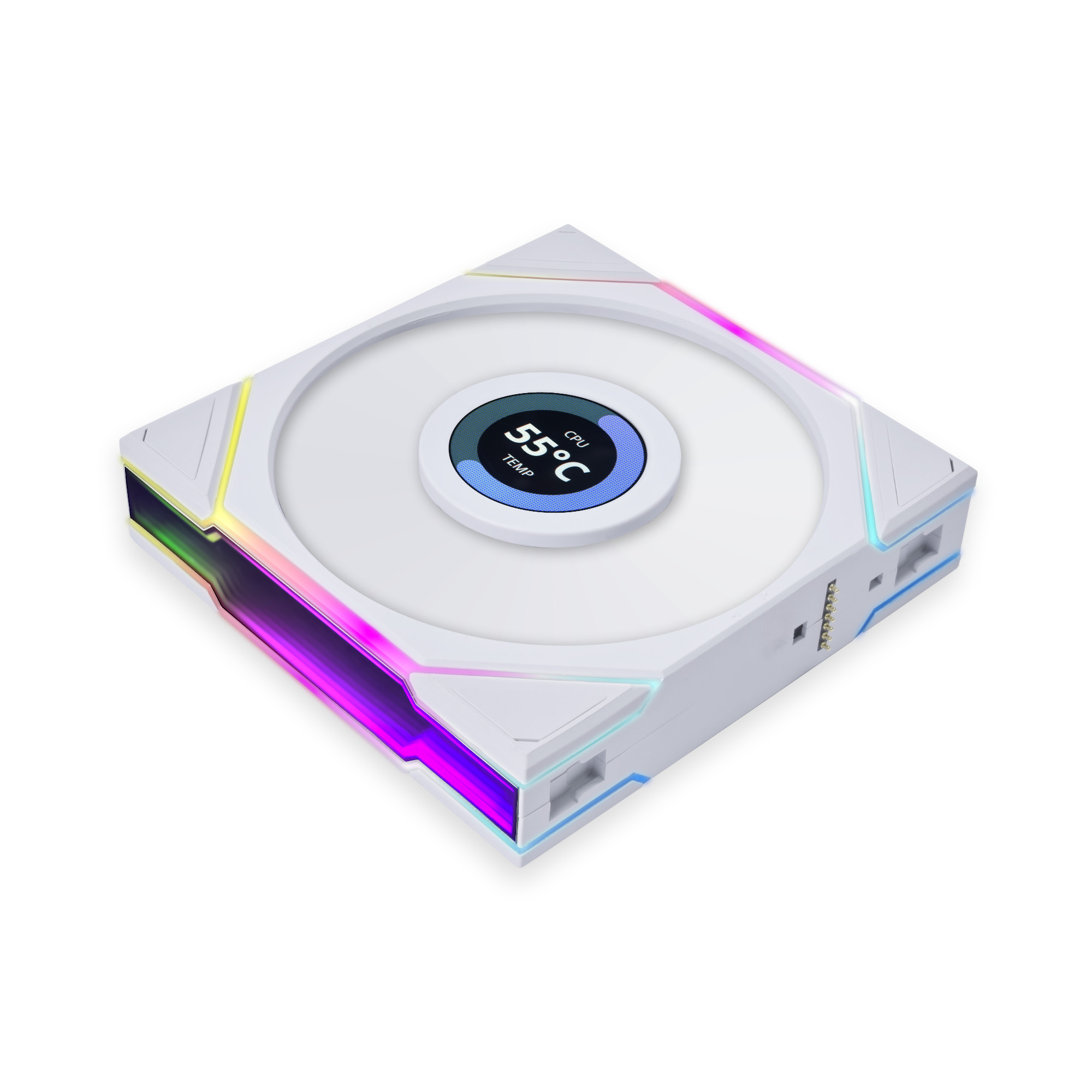 Lian Li - Ventoinha Lian Li UNI FAN TL120 LCD RGB PWM Branco 120mm (Pack 3)