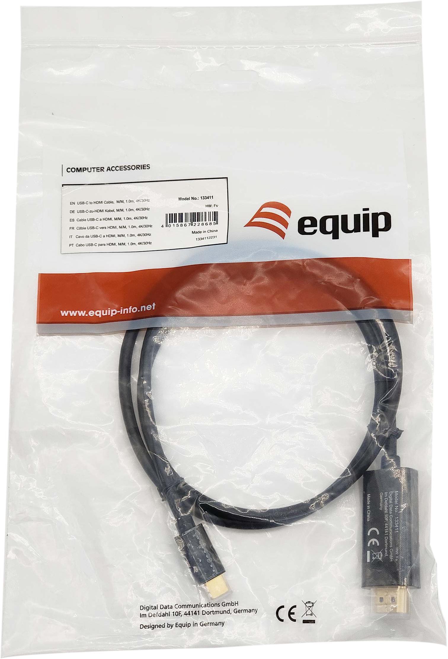 equip - Cabo Equip USB-C > HDMI M/M 1.0M 4K/30Hz