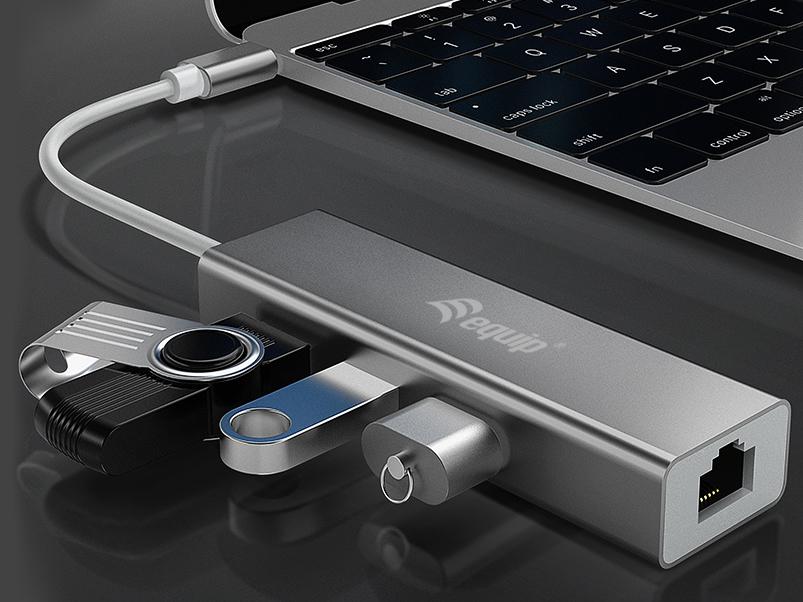 equip - Hub USB-C Equip 3 Portas USB 3.0