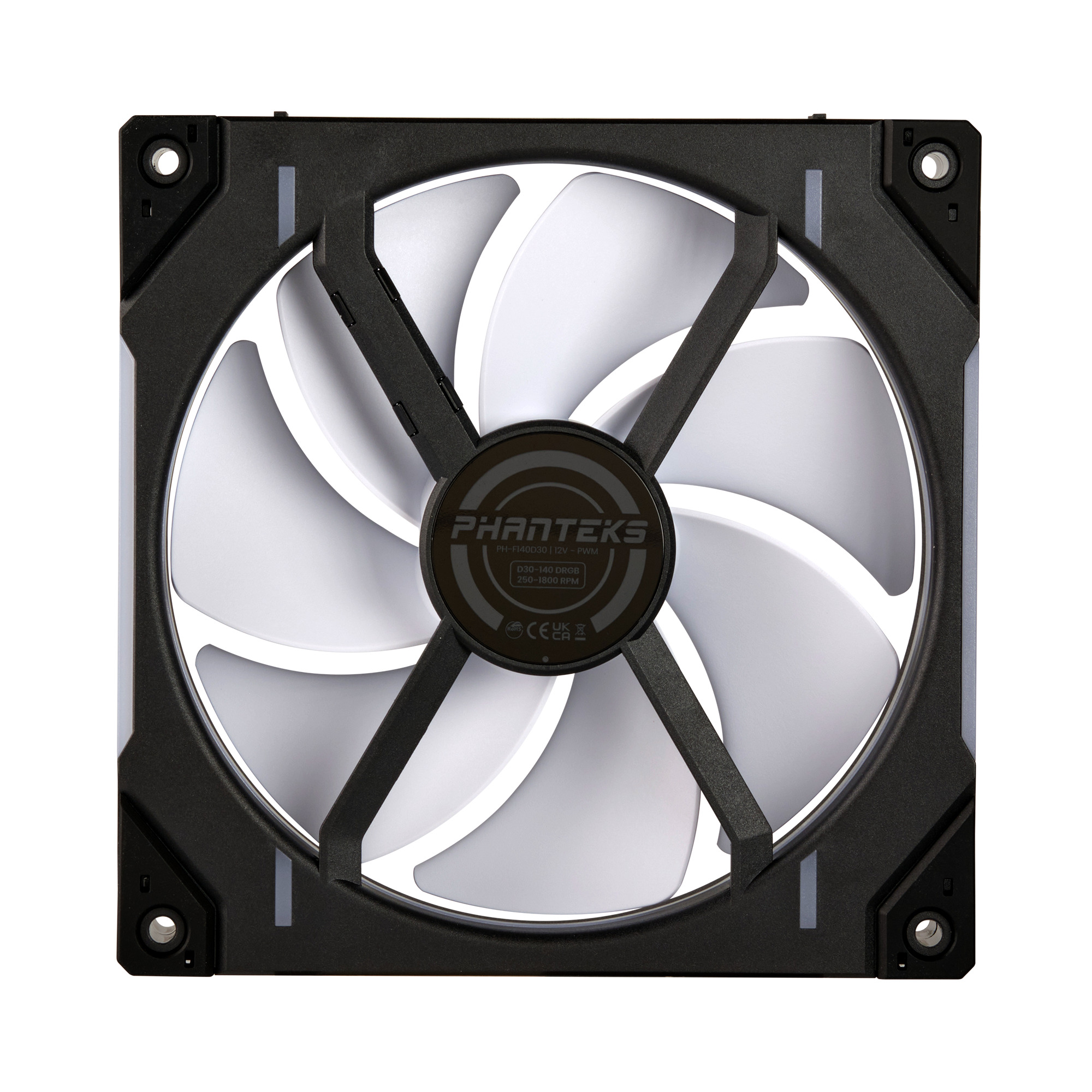 Phanteks - Ventoinha Phanteks D30 PWM D-RGB Preto - 140mm