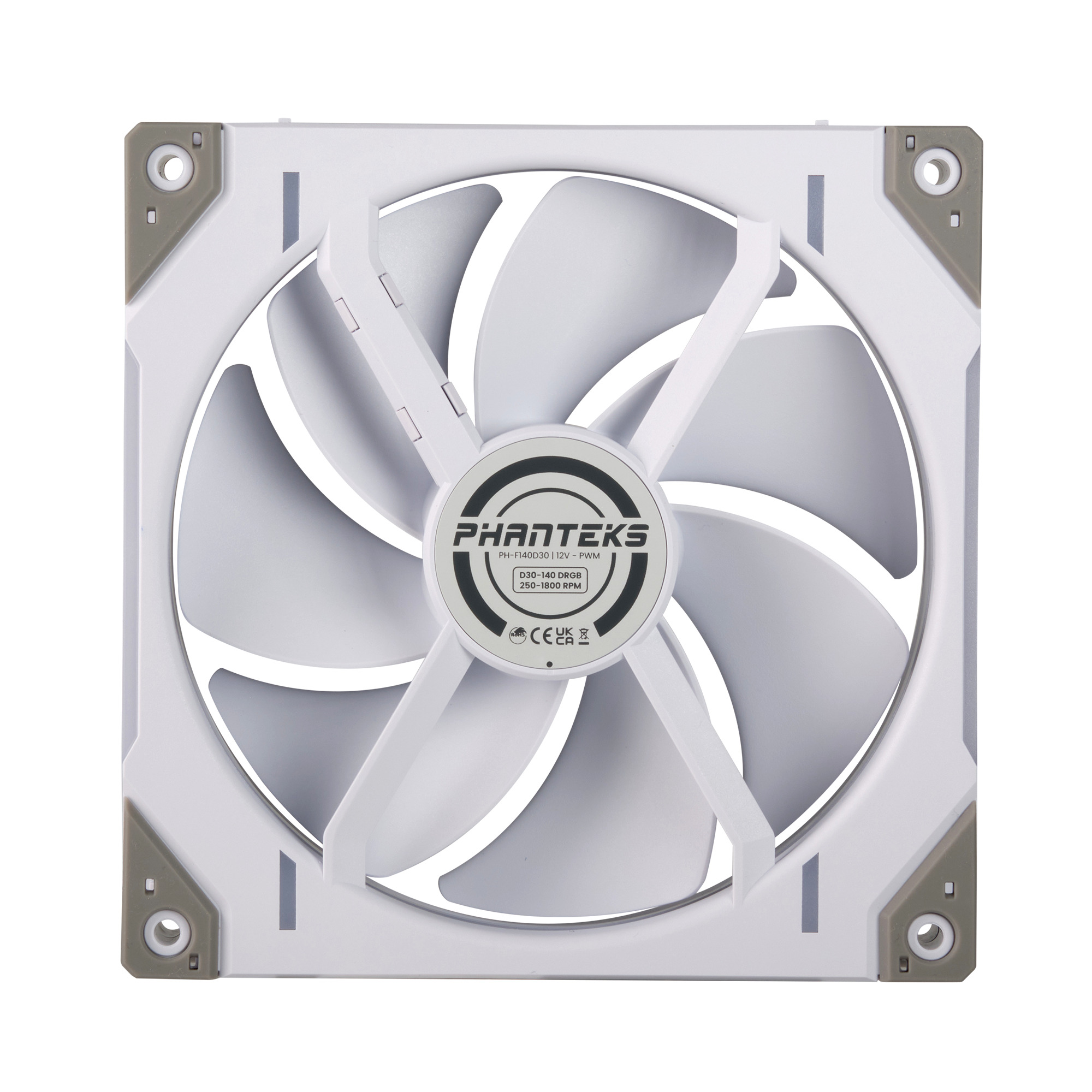 Phanteks - Ventoinha Phanteks D30 PWM D-RGB Branco - 140mm