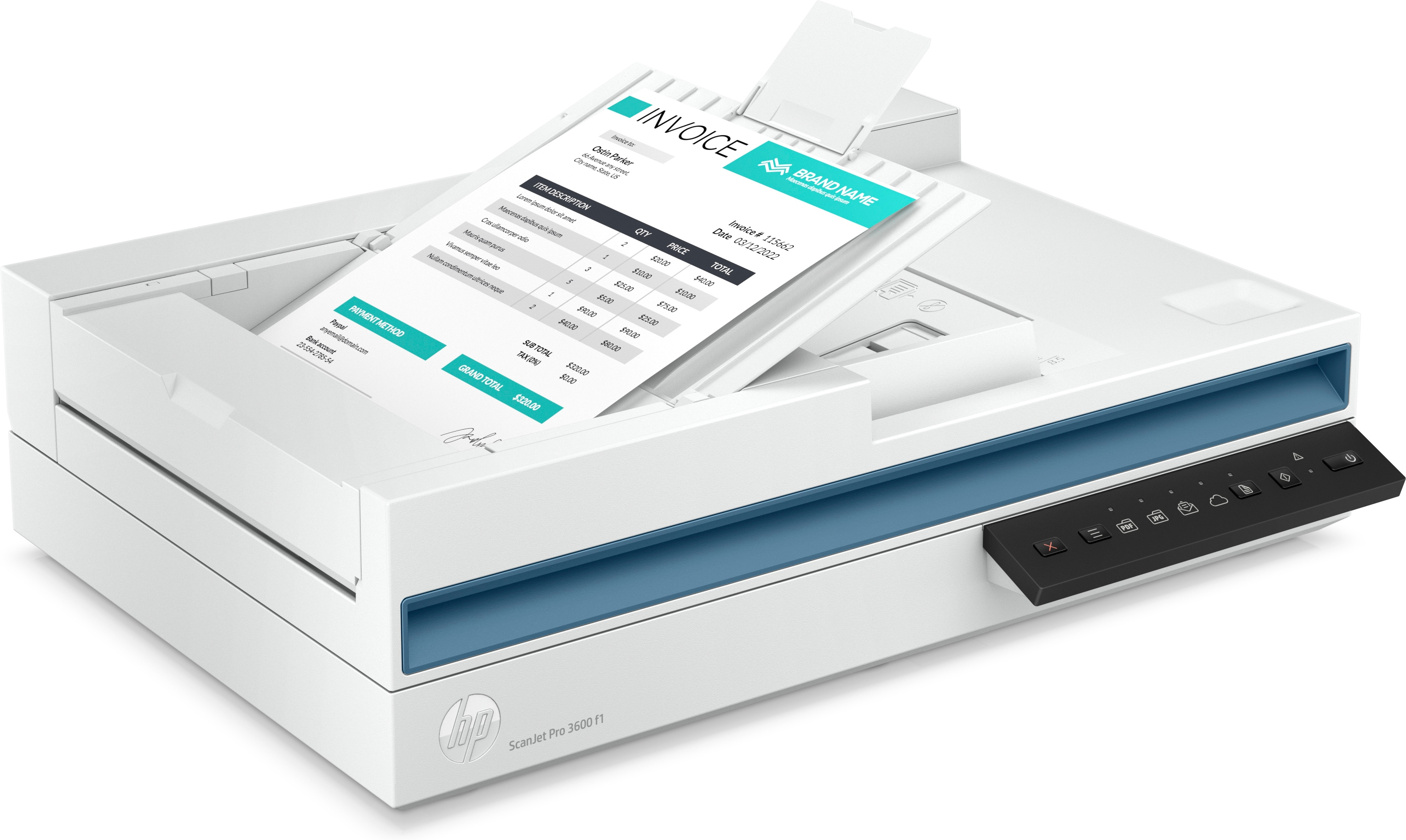 HP - Scanner de Mesa HP ScanJet Pro 3600 f1