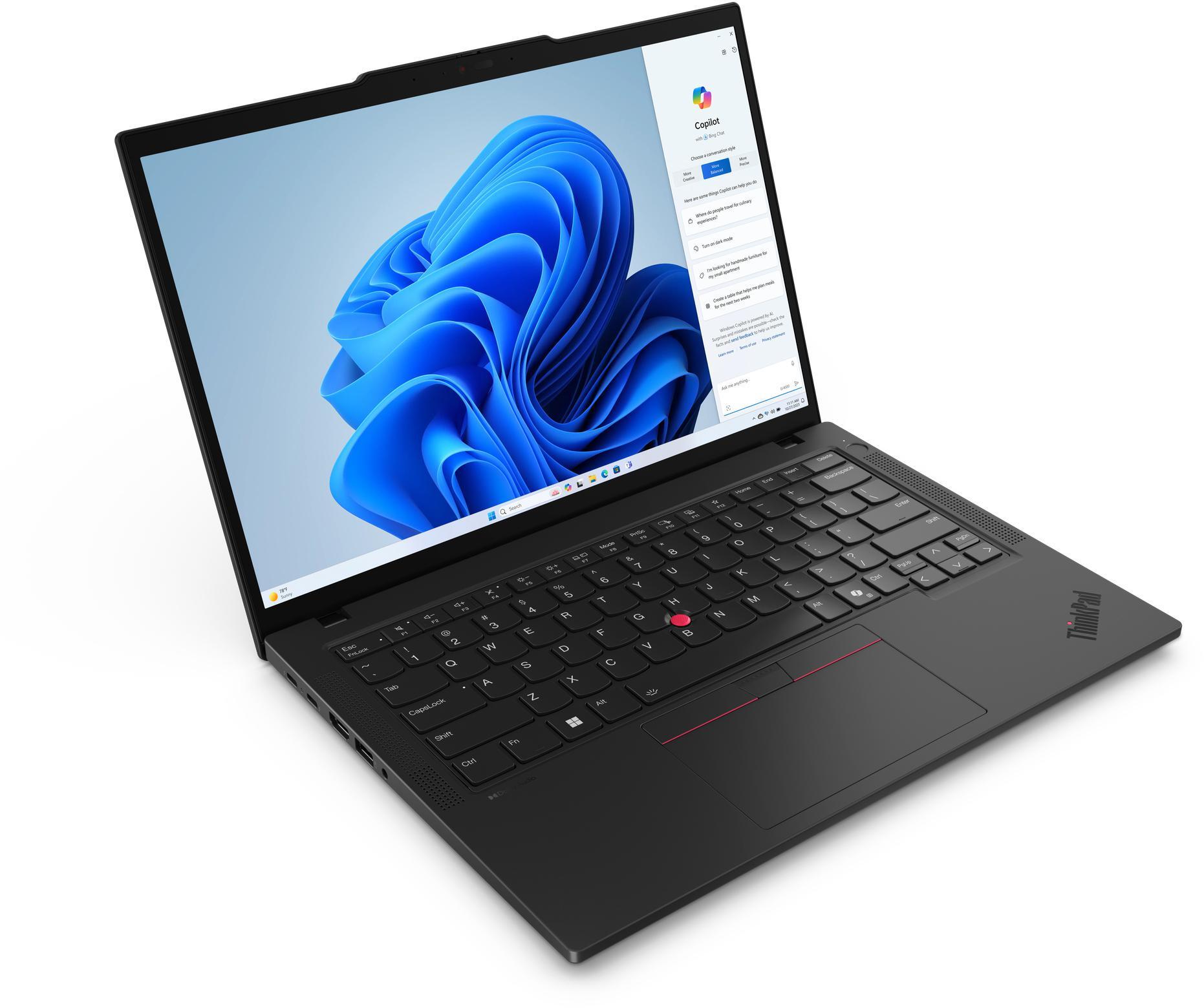 Lenovo - Portátil Lenovo Thinkpad T14 Gen5 Copilot AI 14" Ultra 7 155U 32GB DDR5 1TB Intel Graphics W11 Pro