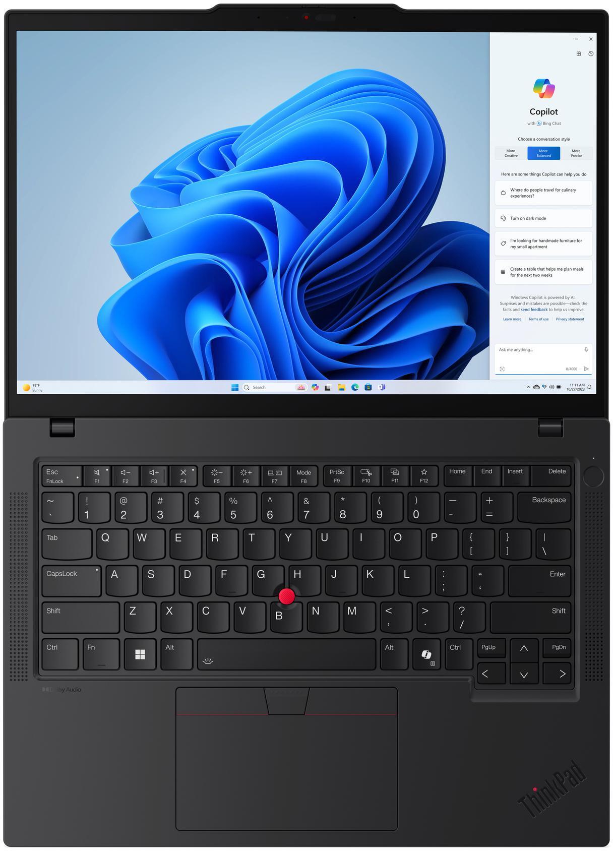 Lenovo - Portátil Lenovo Thinkpad T14 Gen5 Copilot AI 14" Ultra 7 155U 32GB DDR5 1TB Intel Graphics W11 Pro