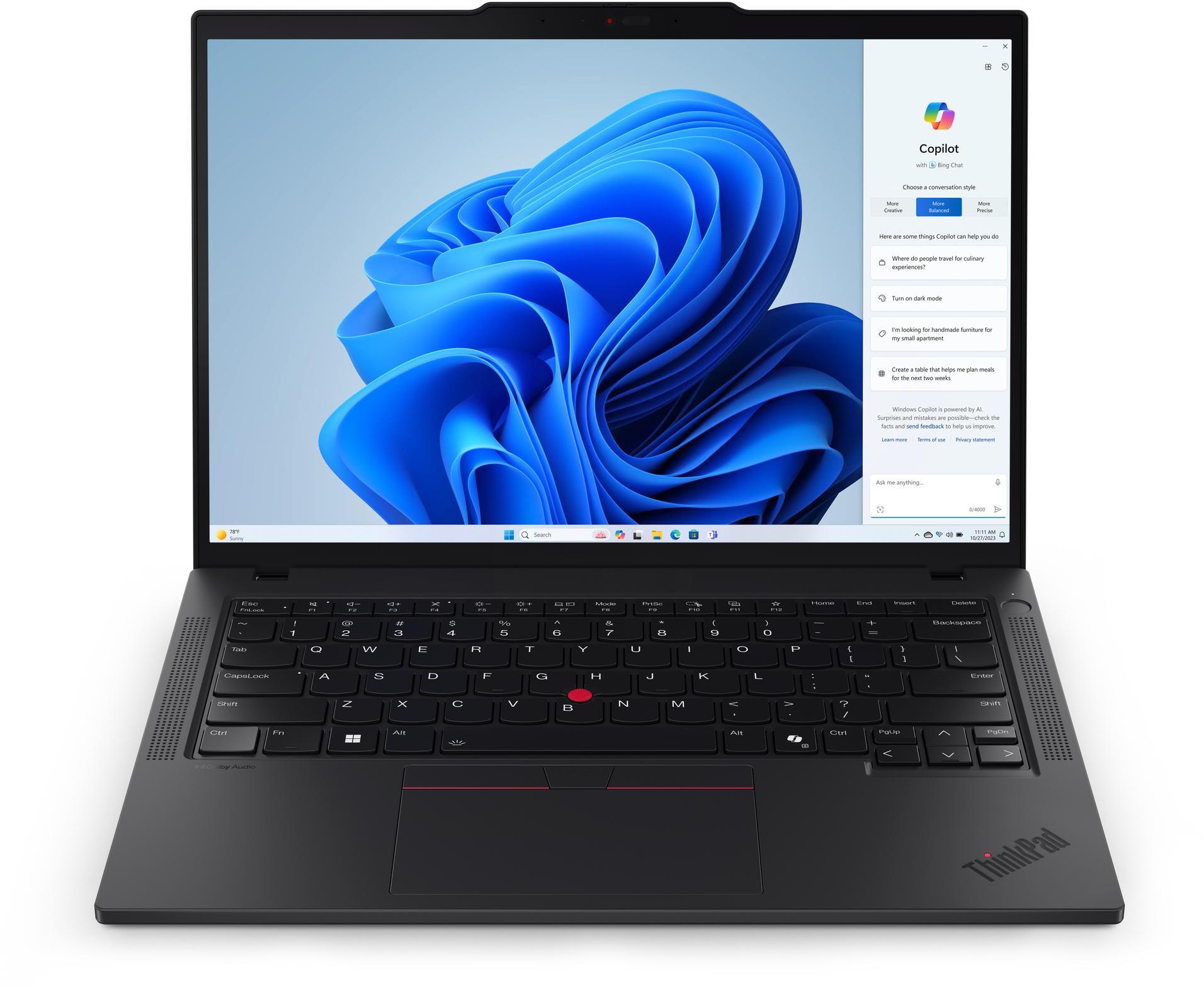 Picture of Picture of Portátil Lenovo Thinkpad T14 Gen5 Copilot AI 14" Ultra 7 155U 32GB DDR5 1TB Intel Graphics W11 Pro