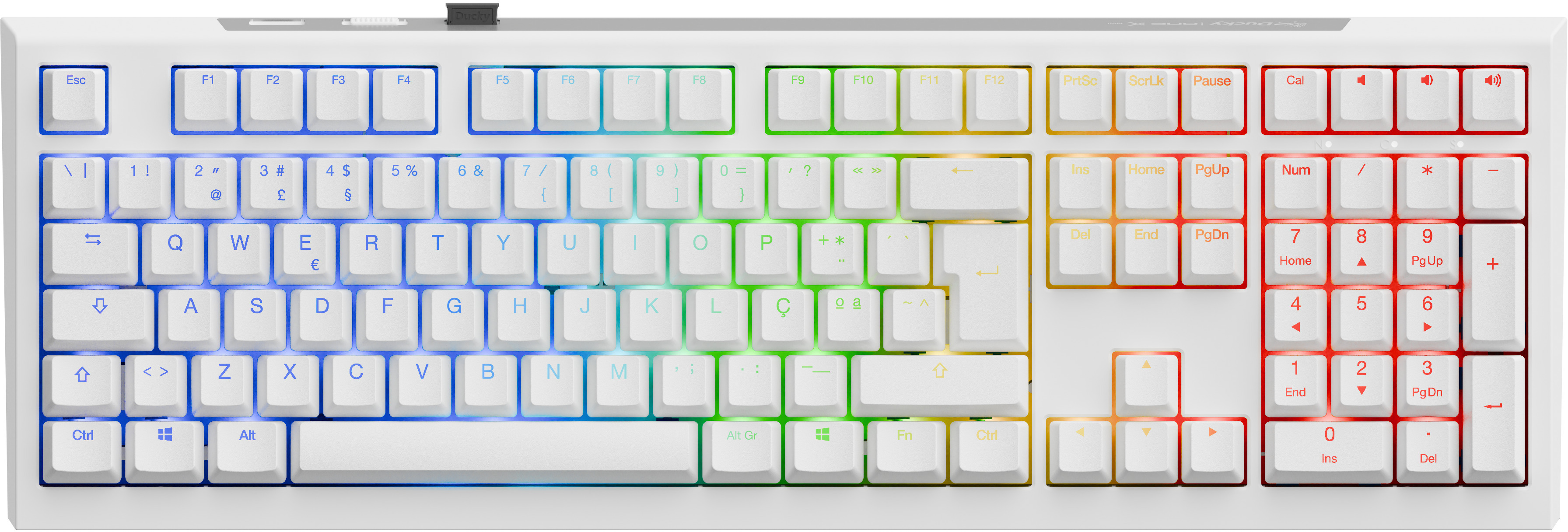 Ducky - Teclado Mecânico Ducky One X 100% Wireless Pure White RGB Ducky Linear Inductive Switch (PT)