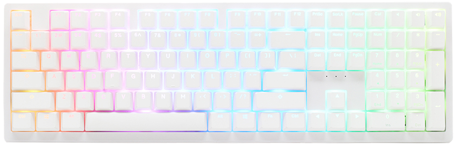 Picture of Picture of Teclado Mecânico Ducky Zero 6108 100% Pure White RGB Wireless MX2A-Blue (PT)