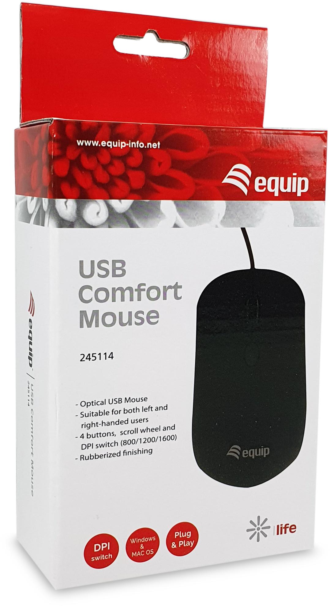 equip - Rato Equip Comfort USB Preto