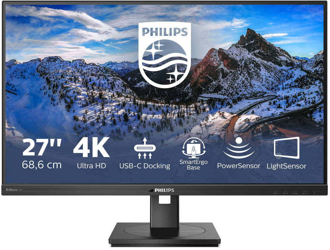 Philips - Monitor Philips P-Line 27" 279P1 IPS 4K 60Hz 4ms USB-C (PD90W)