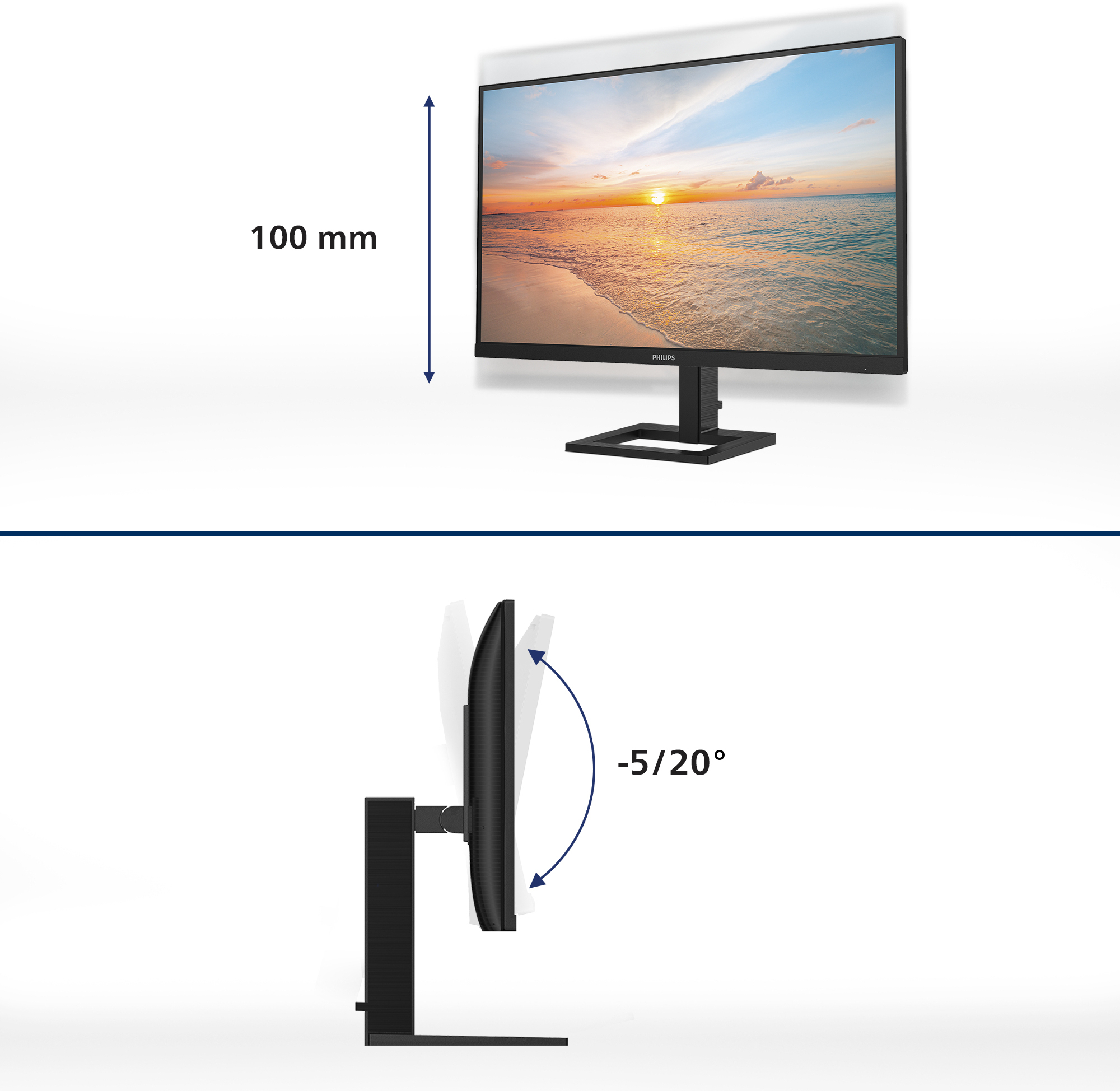 Philips - Monitor Philips Série 1000 27" 27E1N1900AE IPS 4K 60Hz USB-C (PD65W)