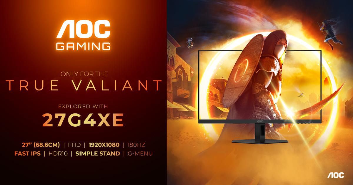 AOC - Monitor AOC Gaming 27" 27G4XE IPS FHD 180Hz 0.5ms HDR10 FreeSync / G-SYNC Compatible