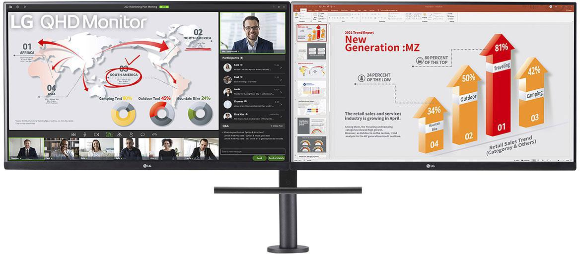 Picture of Picture of Monitor LG ERGO Dual 27" 27QP88DP IPS QHD 75Hz USB-C c/ DP Daisy Chain