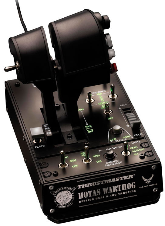 Thrustmaster - Joystick Thrustmaster HOTAS Warthog Dual Throttle Flight Sim Controller USB PC Preto