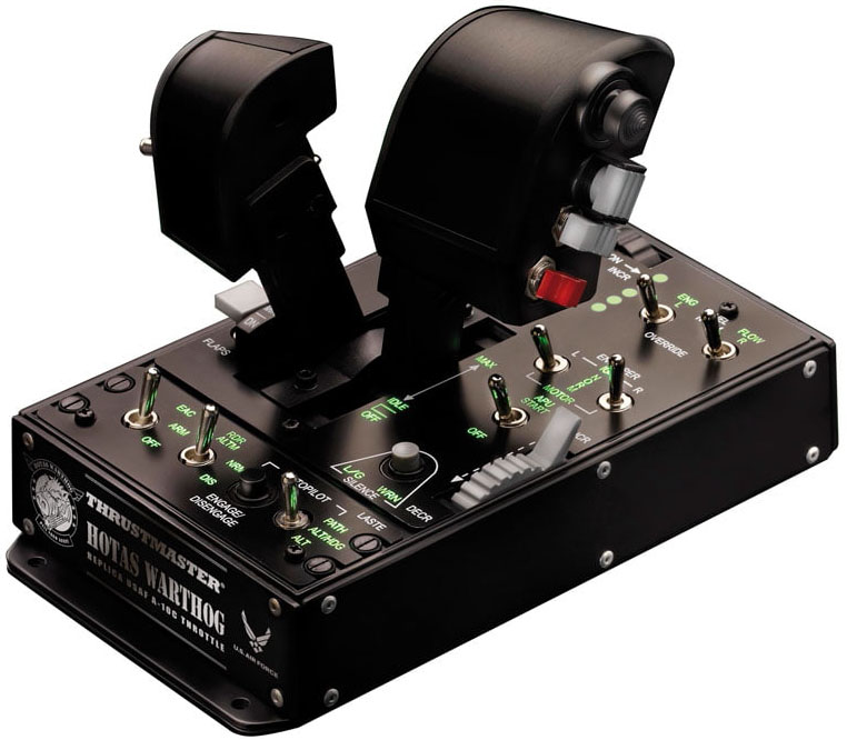 Thrustmaster - Joystick Thrustmaster HOTAS Warthog Dual Throttle Flight Sim Controller USB PC Preto