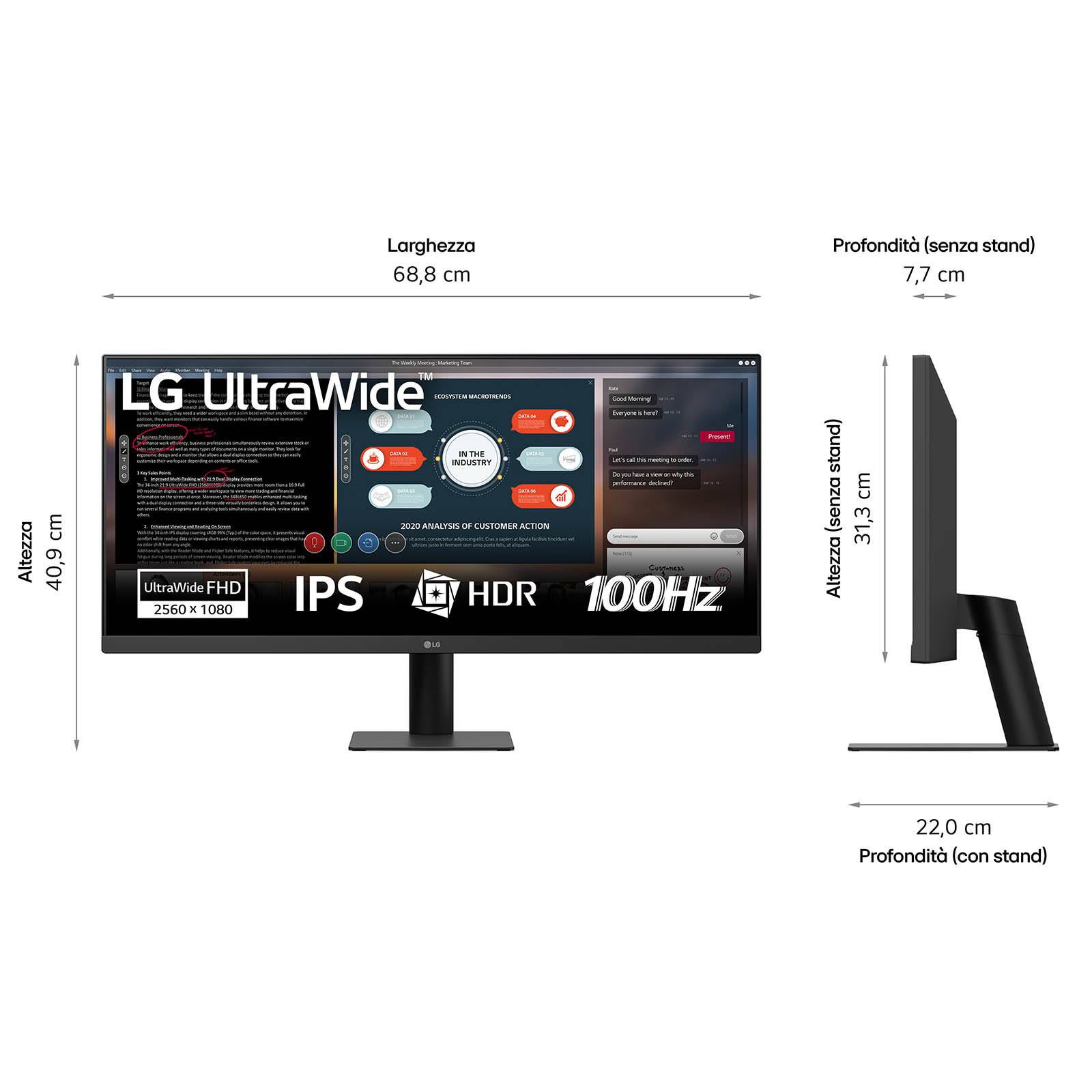 LG - Monitor LG 29" 29U511A-B IPS WFHD 100Hz FreeSync / G-Sync 5ms
