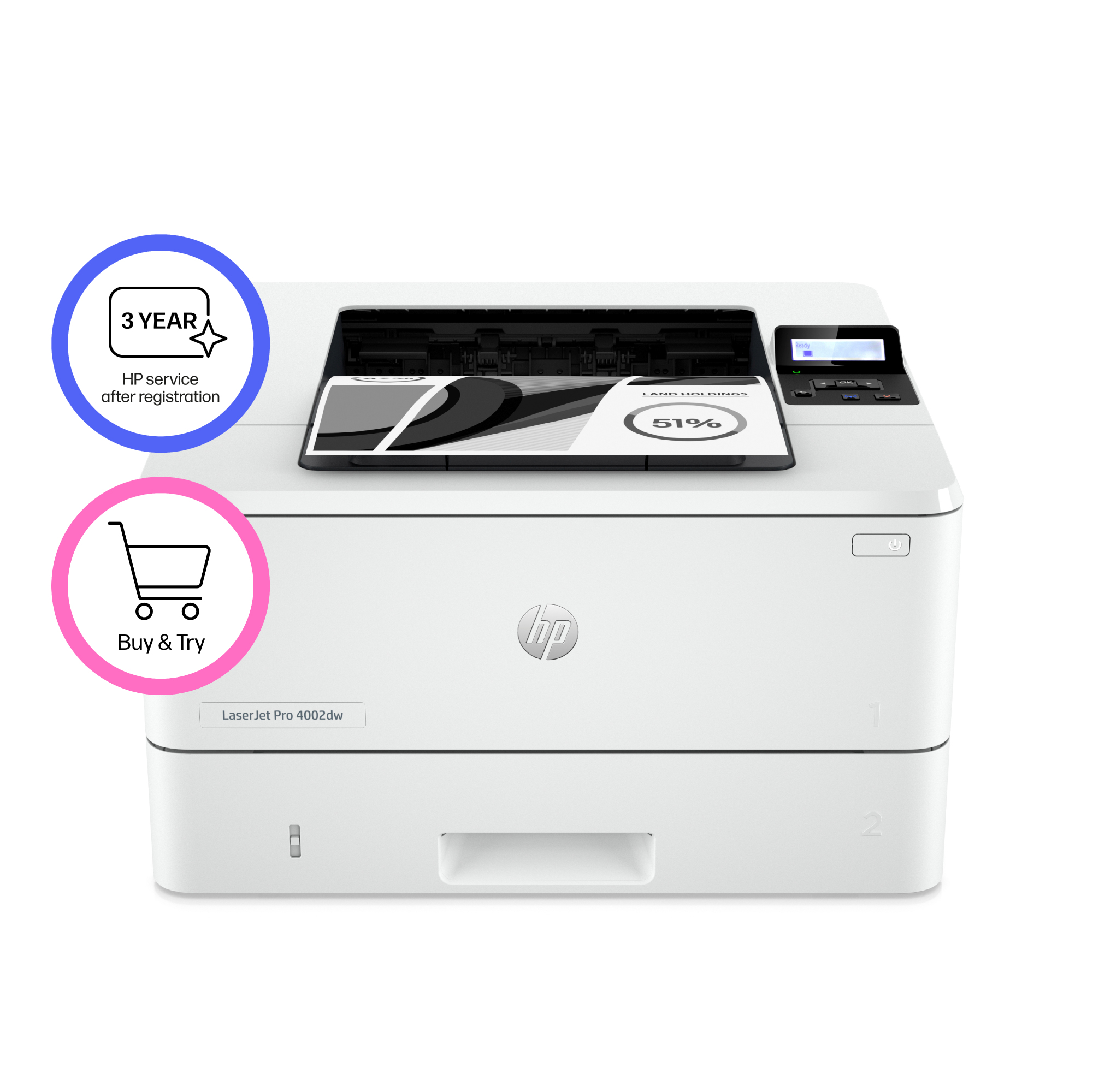 HP - Impressora Laser HP LaserJet Pro 4002dw WiFi