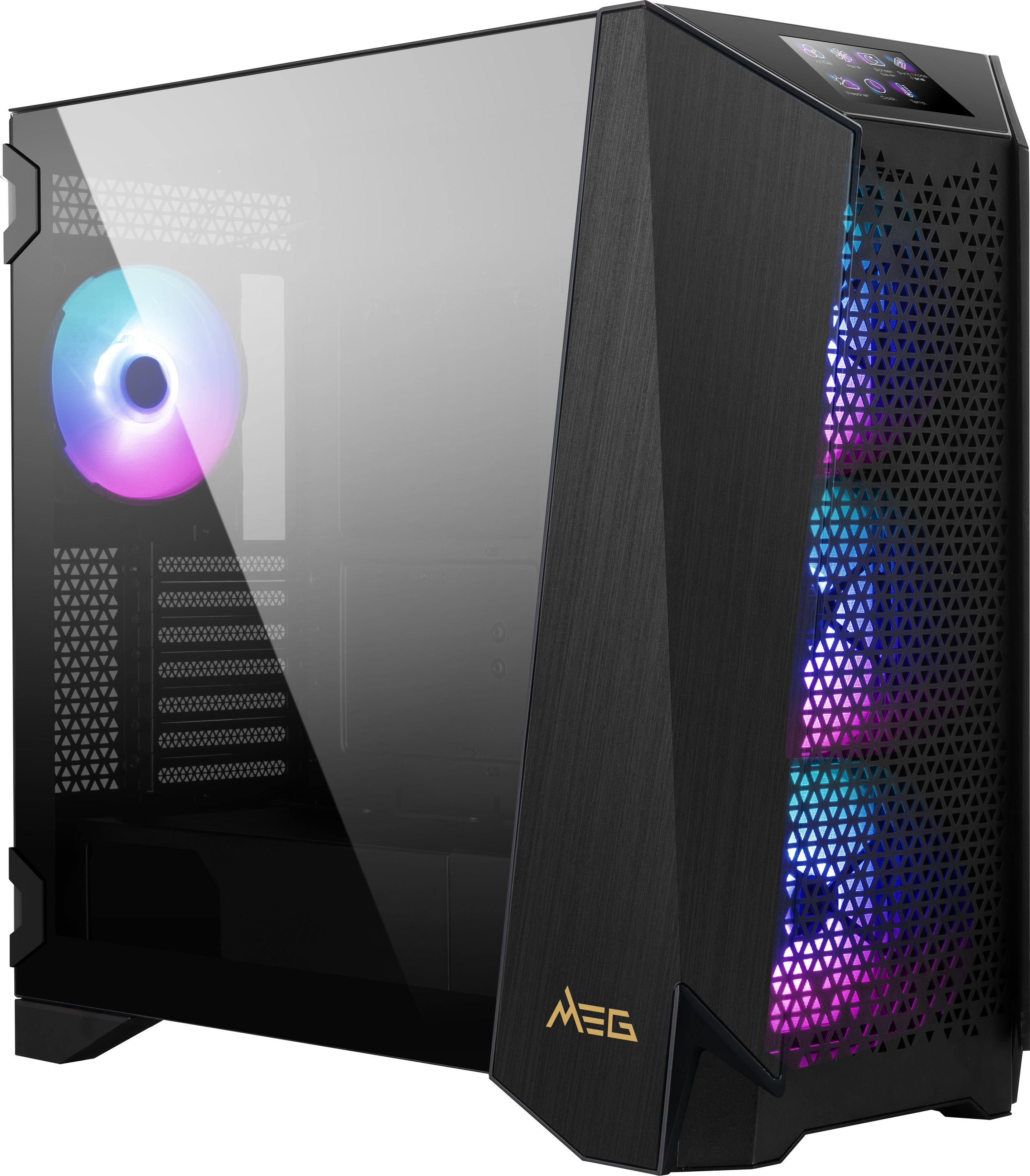 MSI - Caixa ATX MSI MEG PPROSPECT 700R ARGB c/ Touch Panel 4.3"Vidro Temperado