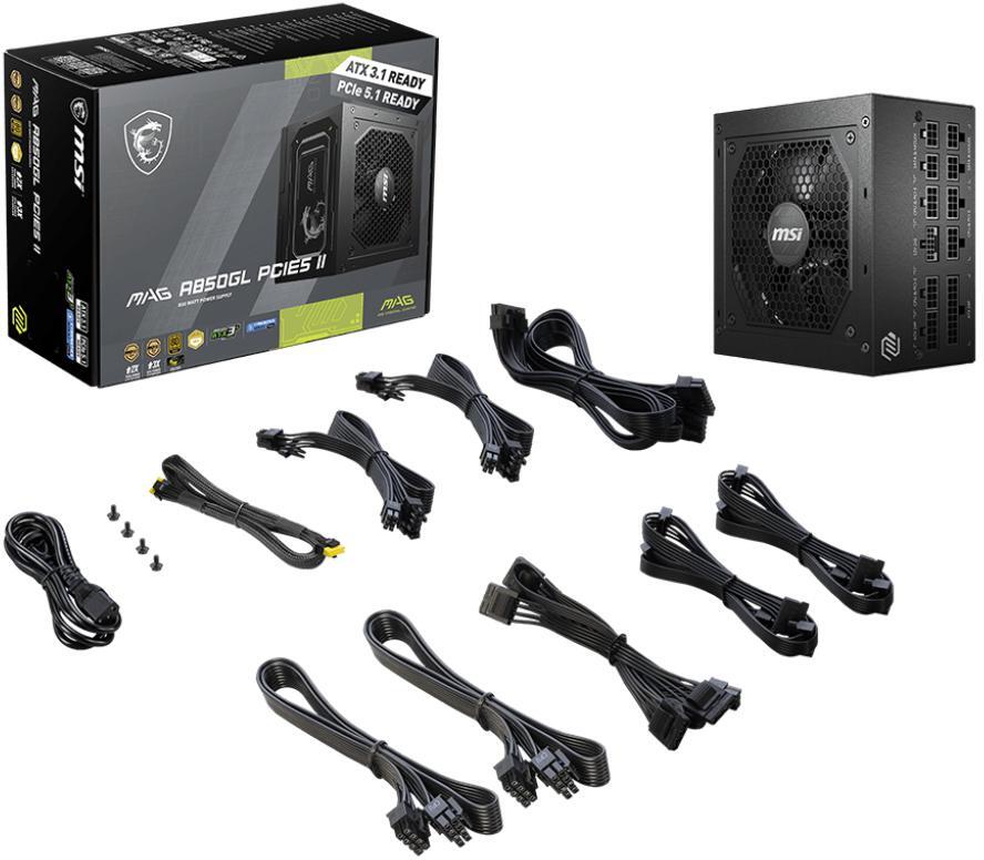 MSI - Fonte Modular MSI MAG A850GL 850W 80+ Gold PCIE5 II