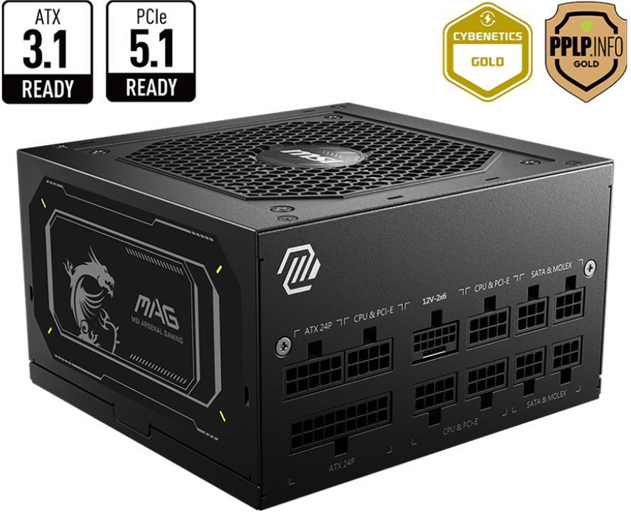 MSI - Fonte Modular MSI MAG A850GL 850W 80+ Gold PCIE5 II
