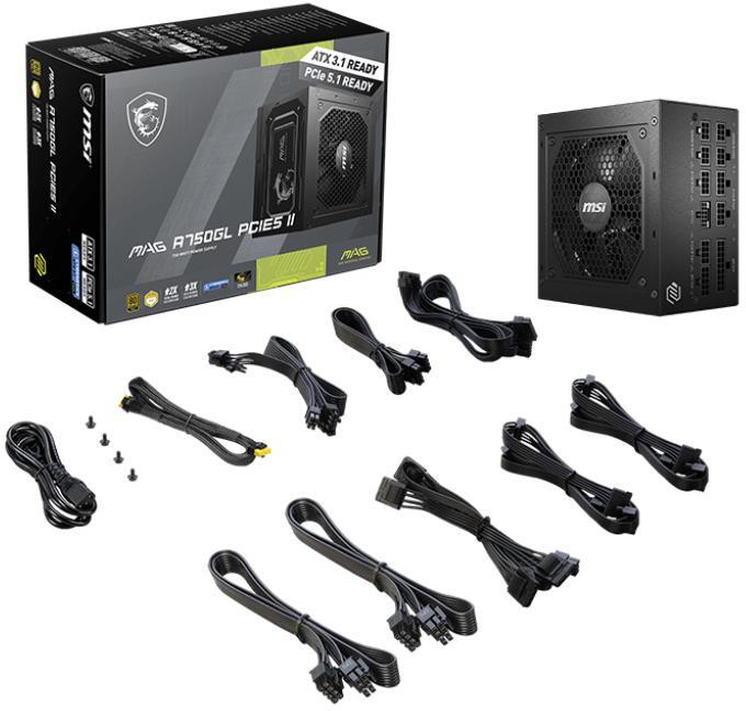 MSI - Fonte Modular MSI MAG A750GL 750W 80+ Gold PCIE5 II