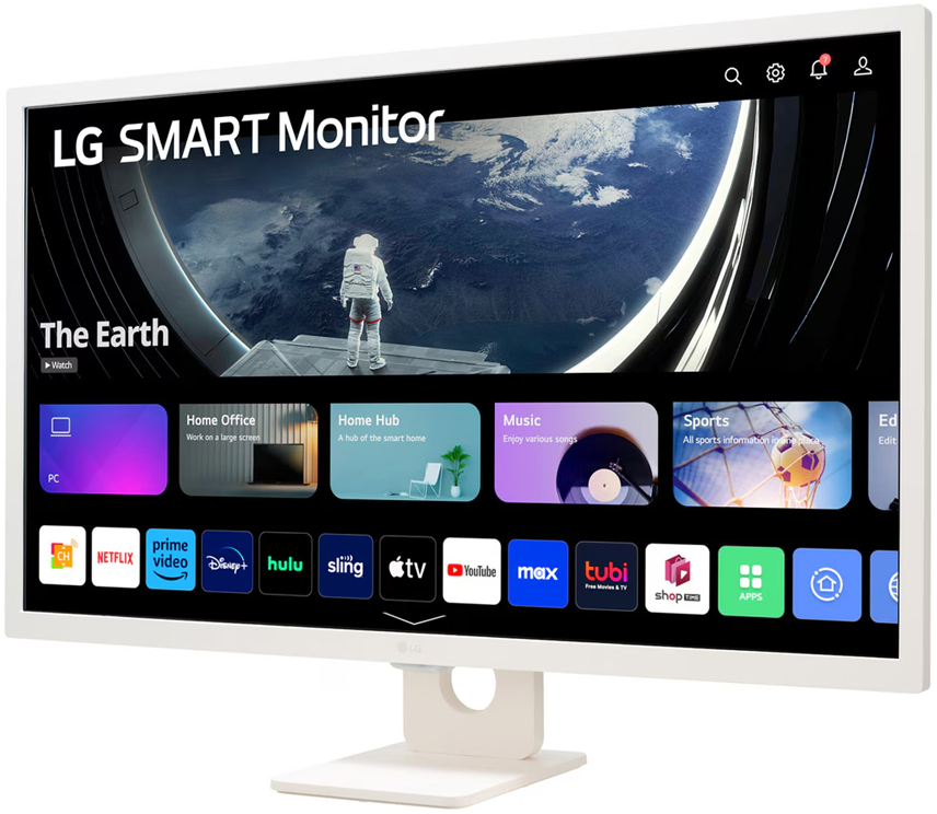 LG - Monitor Smart LG 31.5" 32SR50F IPS FHD 60Hz 8ms c/ webOS - Branco