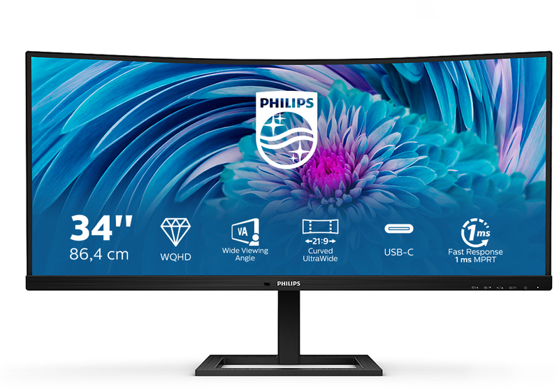 Philips - Monitor Curvo Philips 34" 346E2CUAE VA UWQHD 100Hz USB-C (65W)