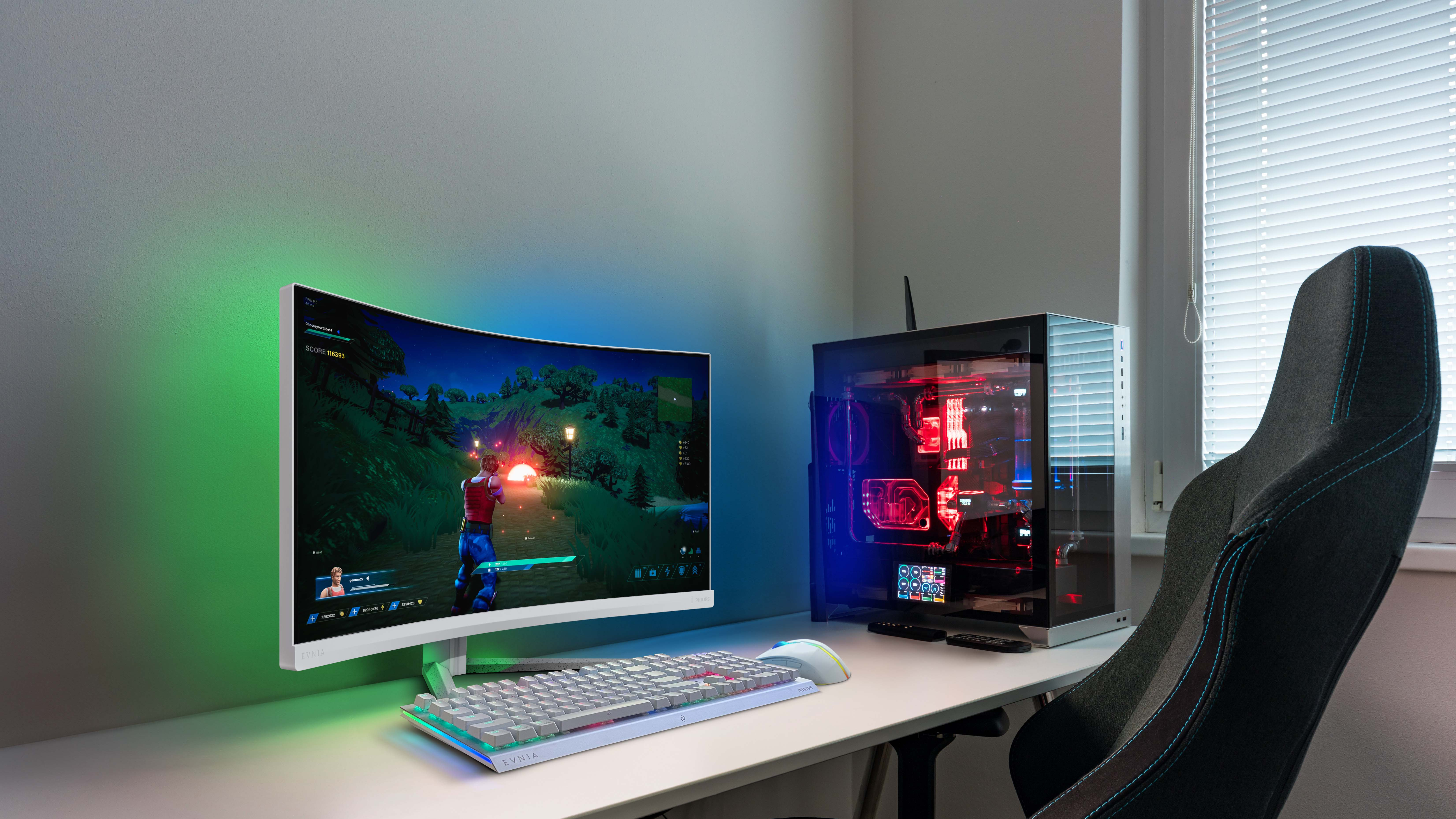 Philips - Monitor Curvo Philips EVNIA 5000 AMBIGLOW 34" 34M2C5501A Fast VA WQHD 180Hz 1ms(0.5ms) HDR 400